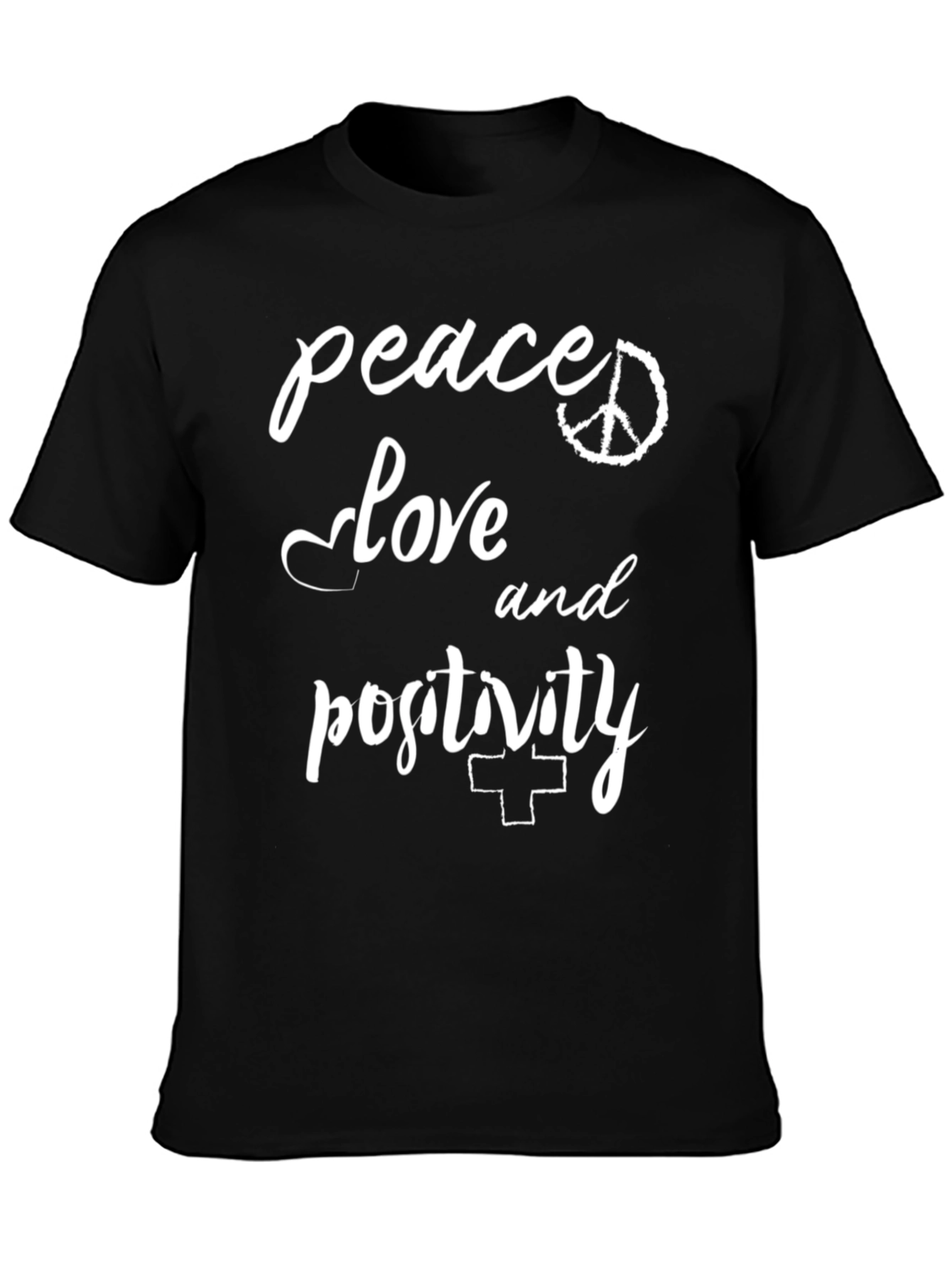 Peace Love and Positivity Black T-Shirt