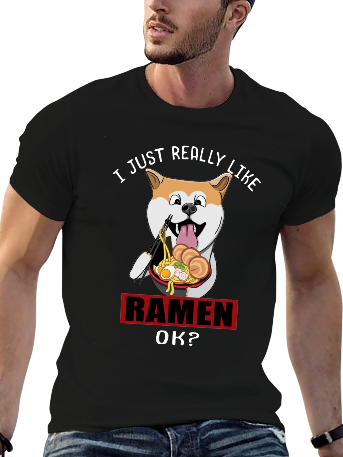 Ramen Lover Dog T-Shirt - Shiba Inu Noodle Fan!
