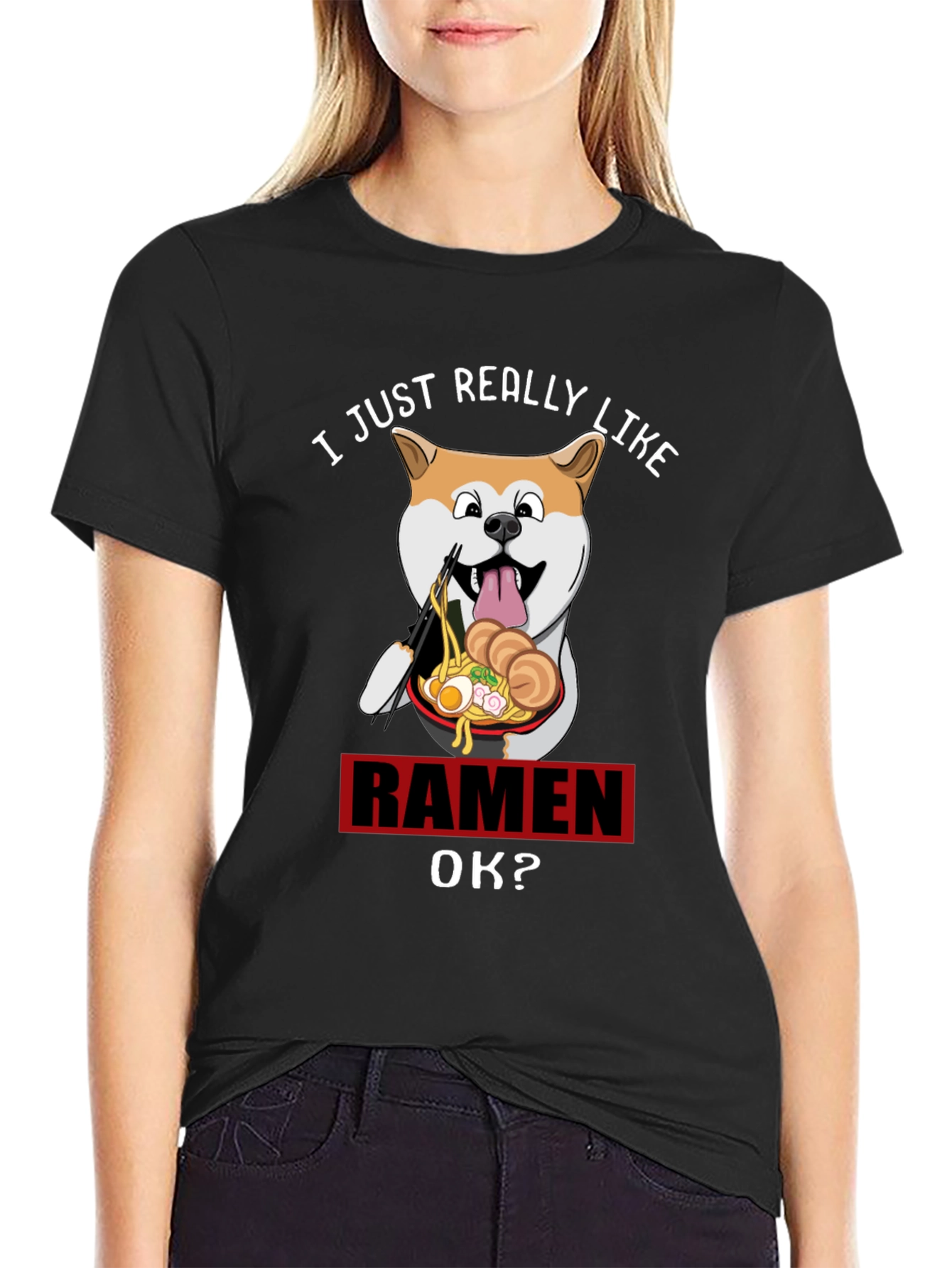 Ramen Lover Dog T-Shirt - Shiba Inu Noodle Fan!