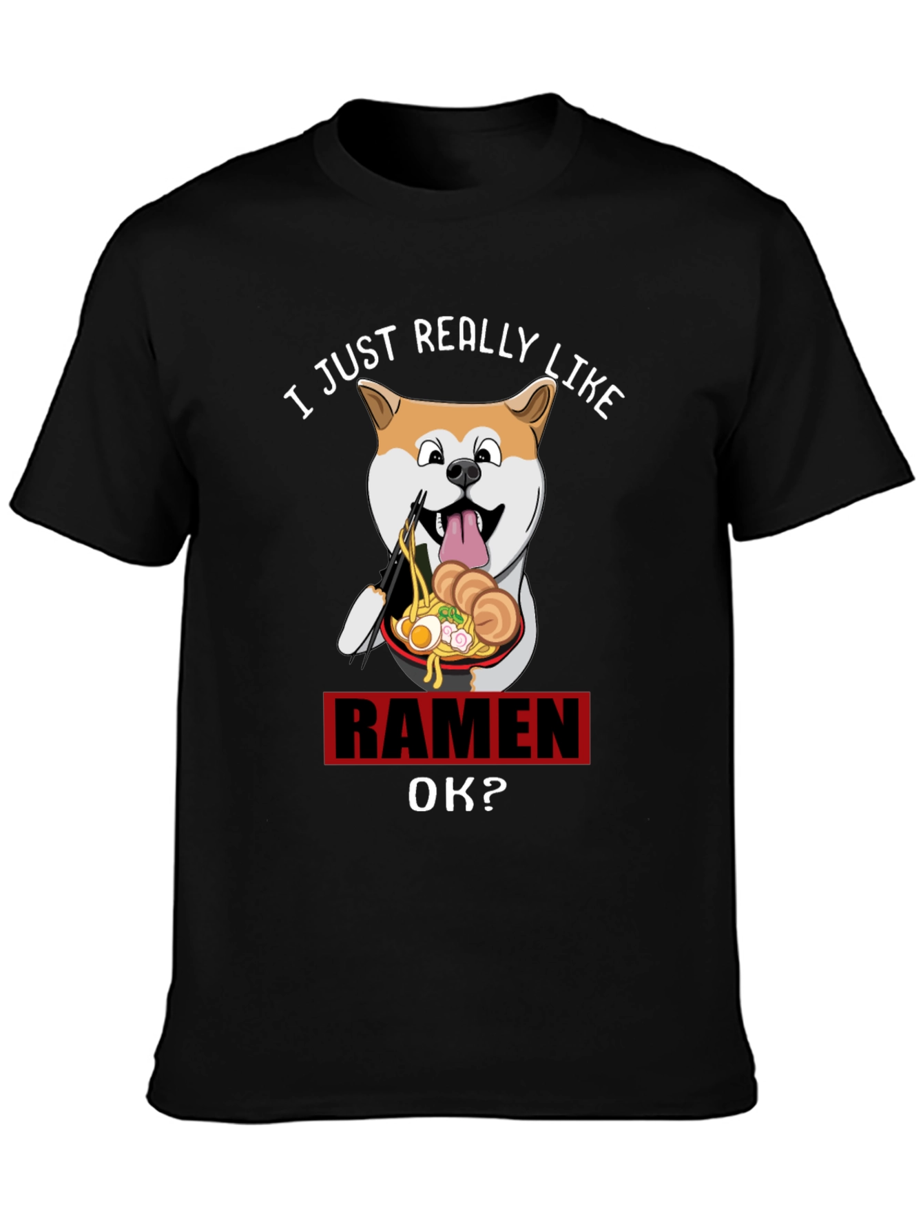 Ramen Lover Dog T-Shirt - Shiba Inu Noodle Fan!