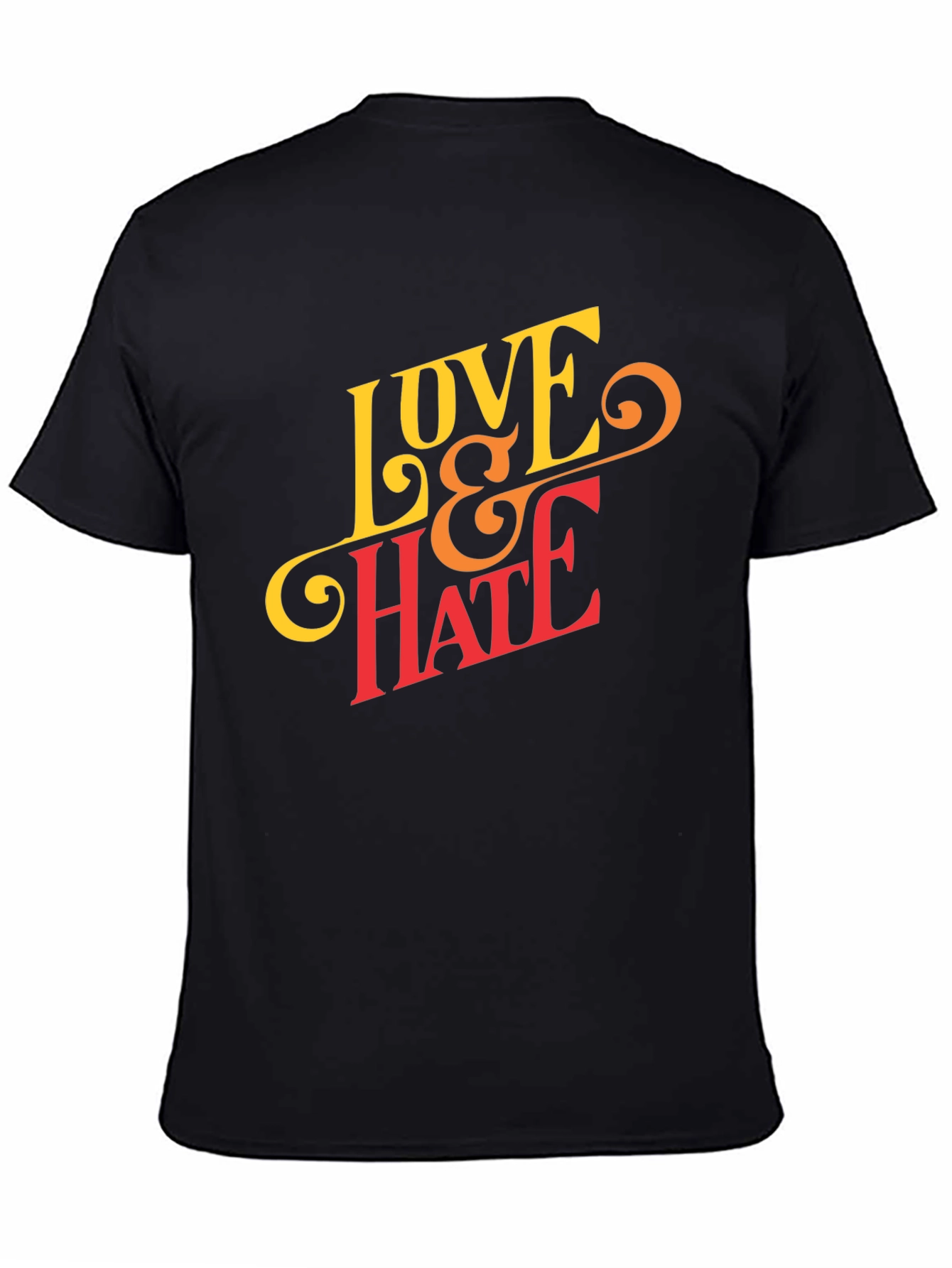 Love & Hate Graphic Tee - Casual Black T-Shirt