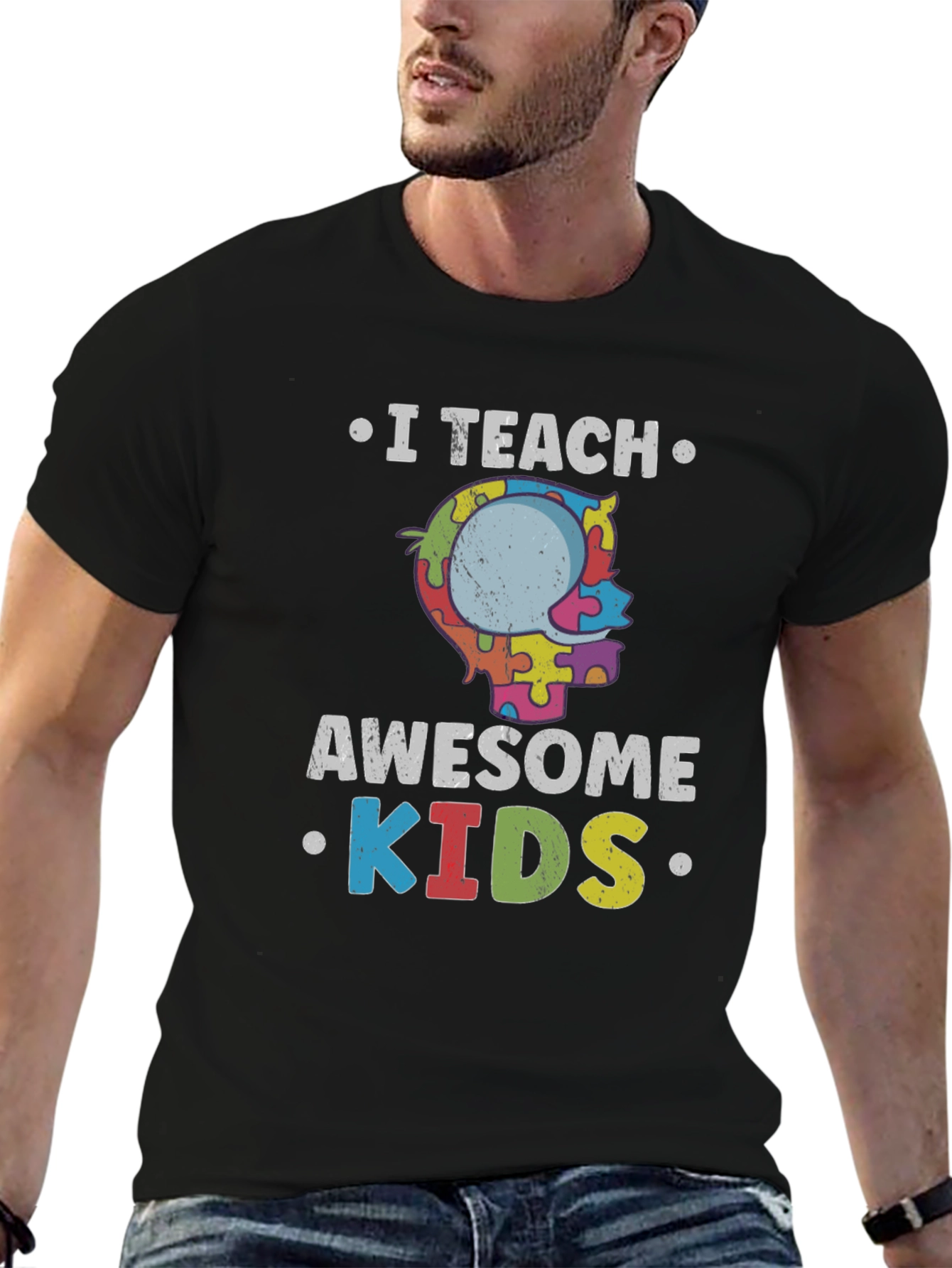 I Teach Awesome Kids Autism Awareness T-Shirt