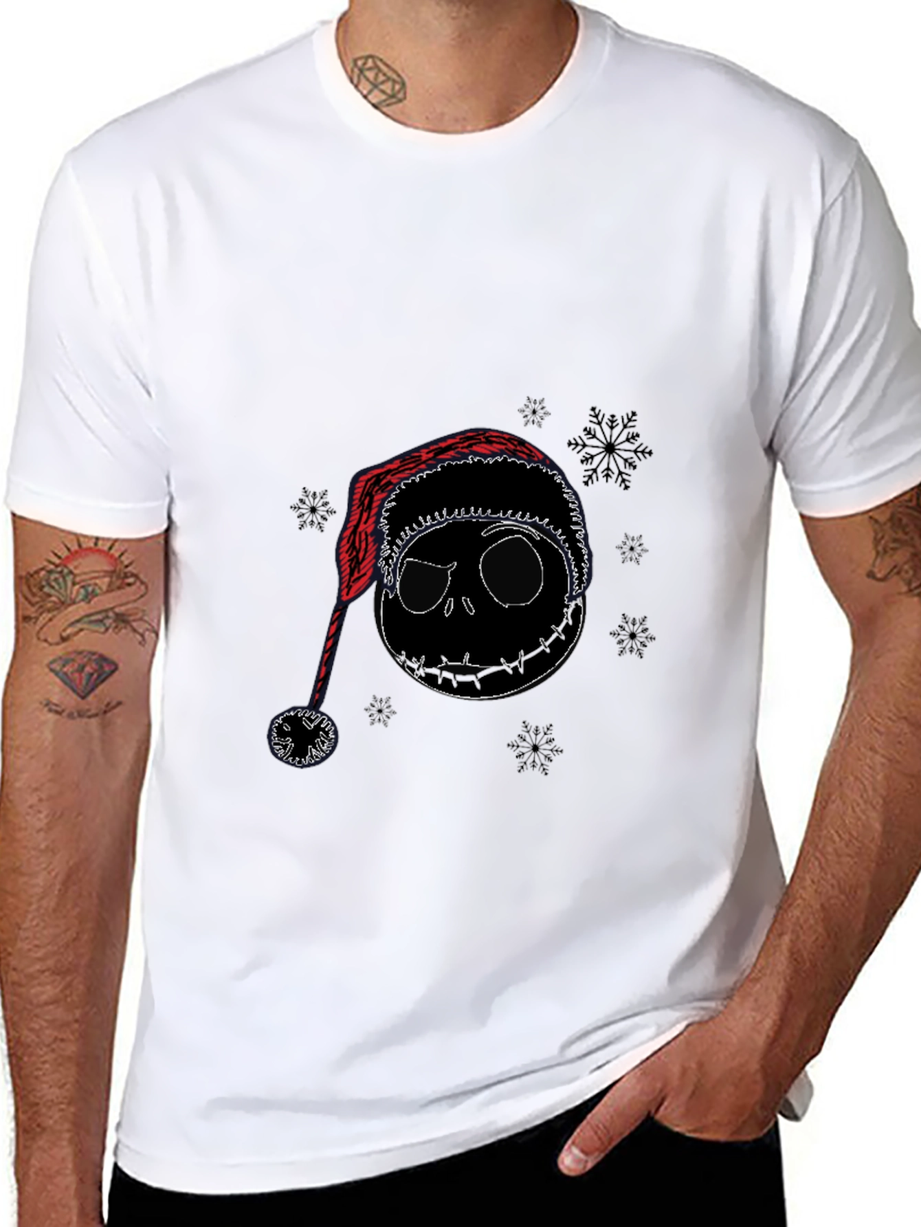 Jack Skellington Santa Hat T-Shirt