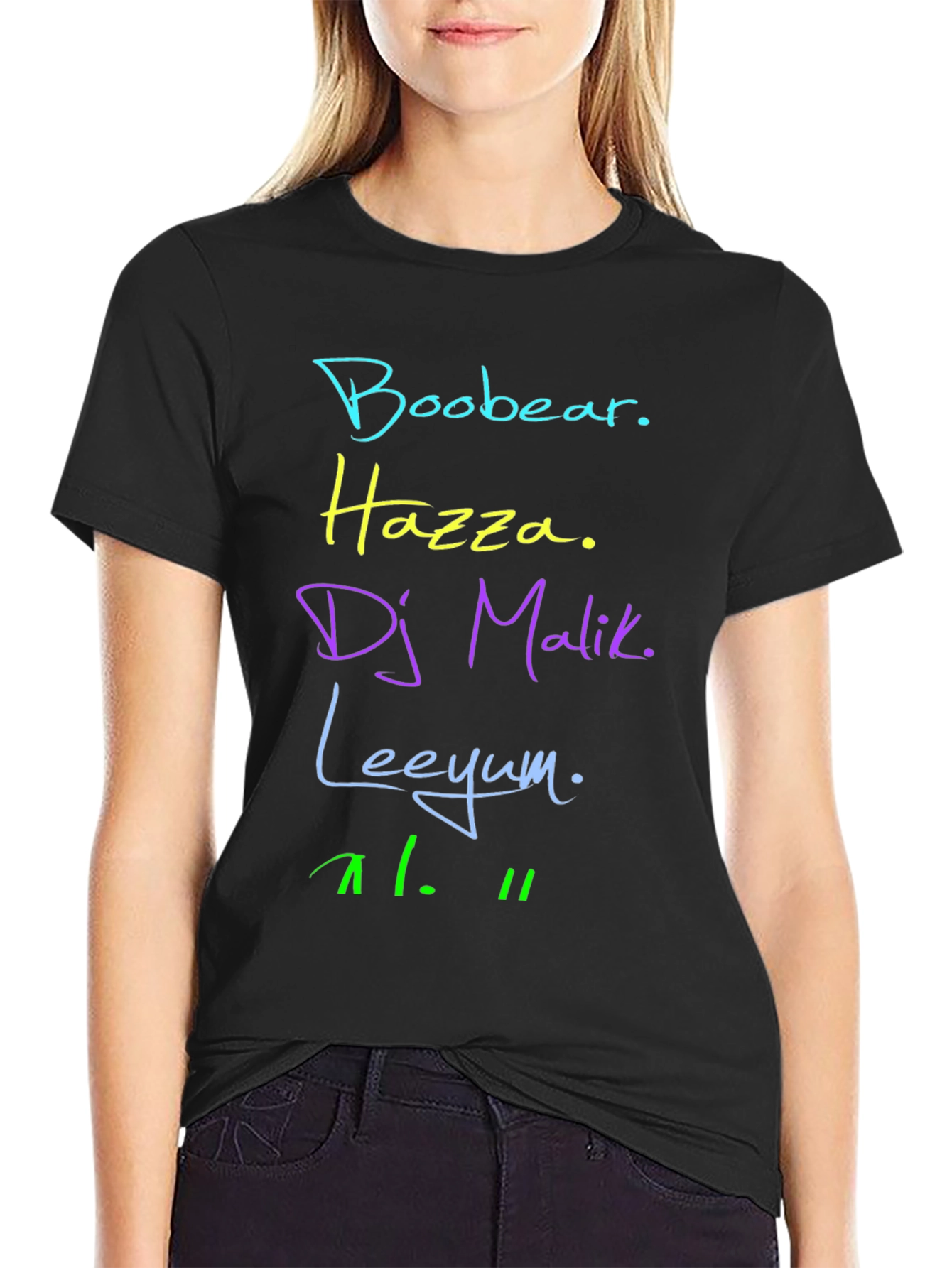 One Direction Nicknames Graphic Print Black T-Shirt
