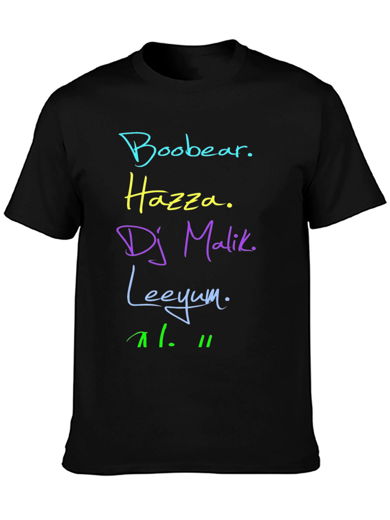 One Direction Nicknames Graphic Print Black T-Shirt