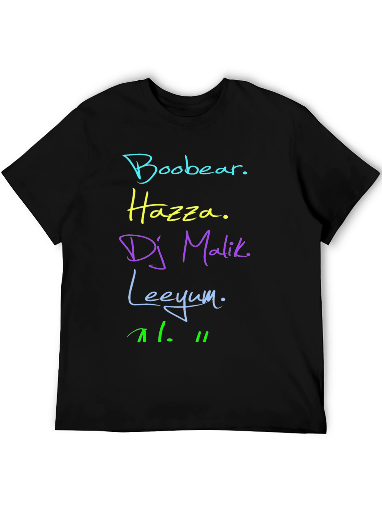 One Direction Nicknames Graphic Print Black T-Shirt