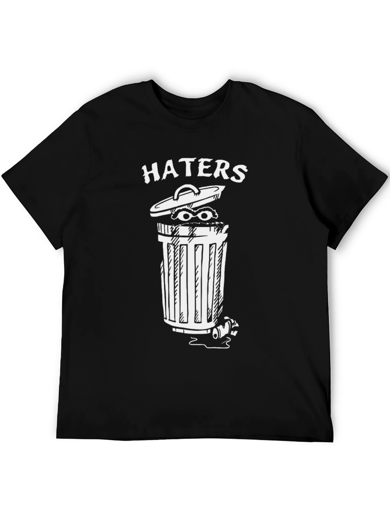 Haters Trash Can Graphic Tee - Funny Statement Shirt