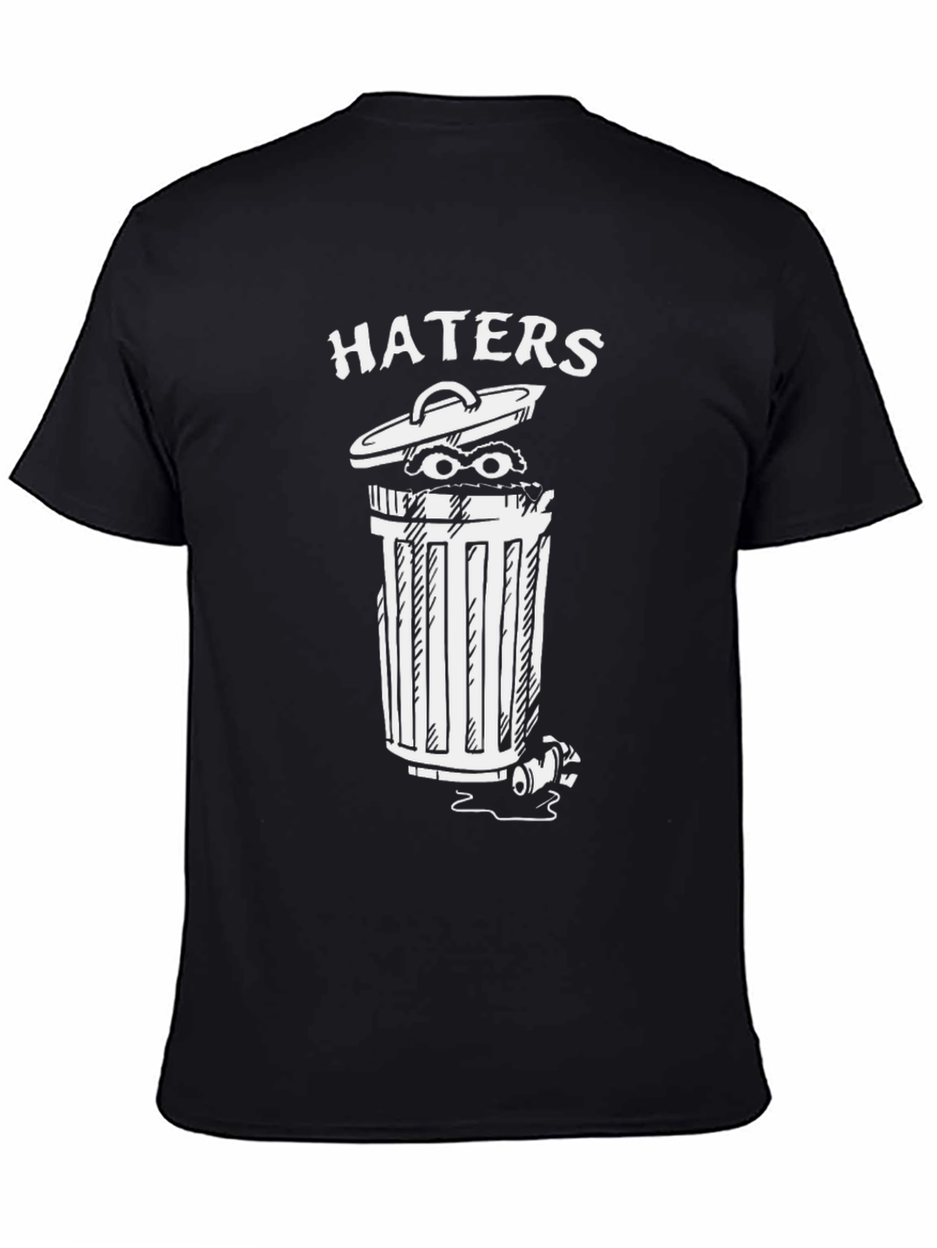 Haters Trash Can Graphic Tee - Funny Statement Shirt