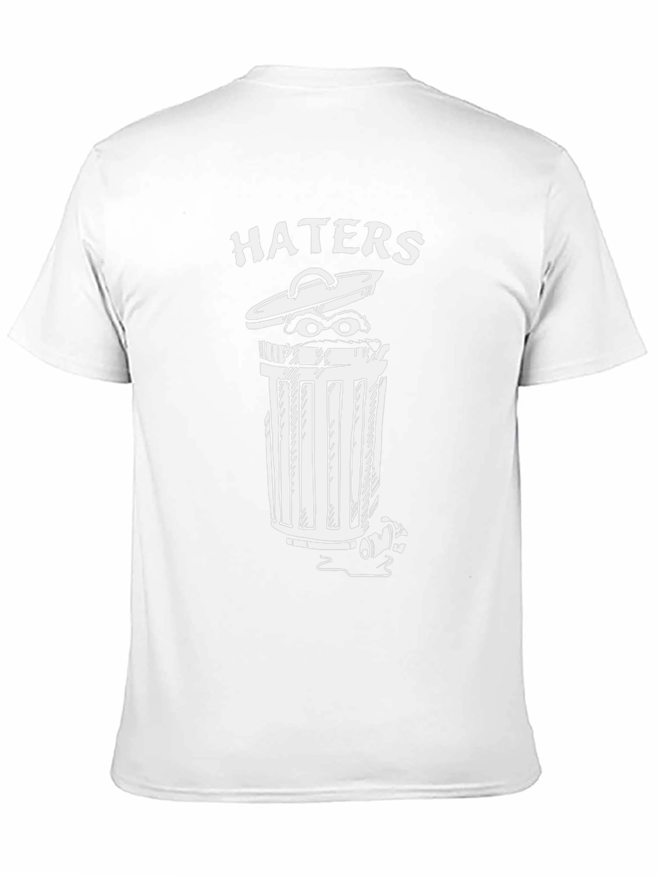 Haters Trash Can Graphic Tee - Funny Statement Shirt
