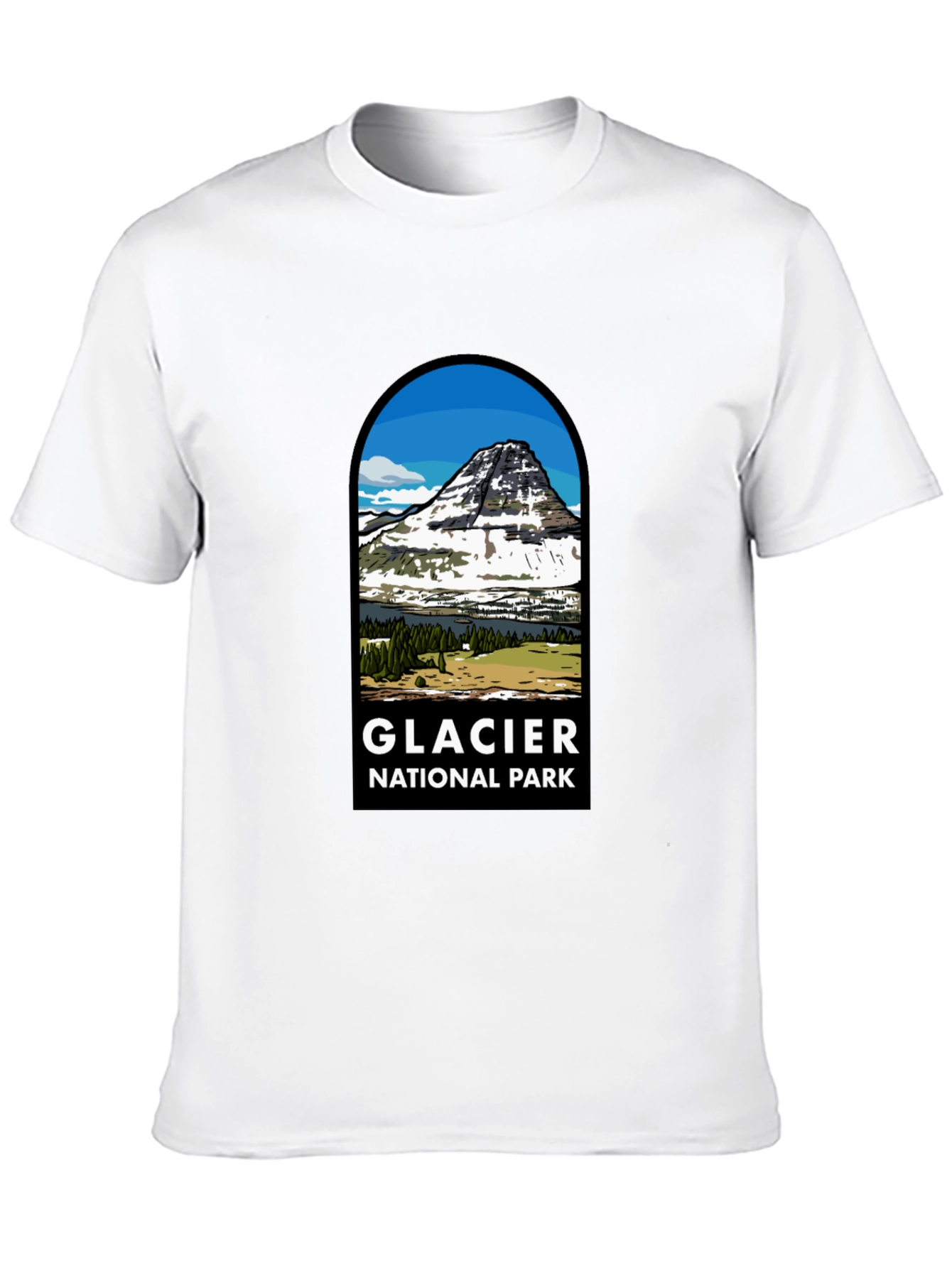 Glacier National Park Black T-Shirt