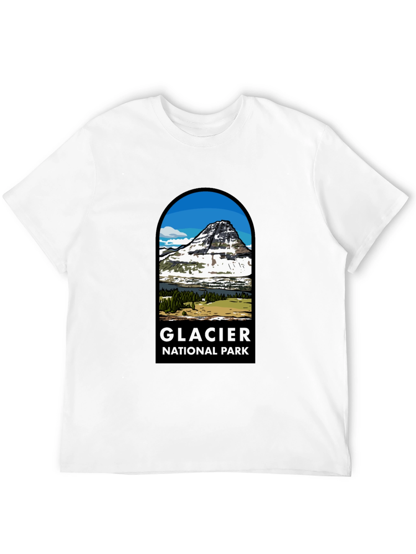 Glacier National Park Black T-Shirt