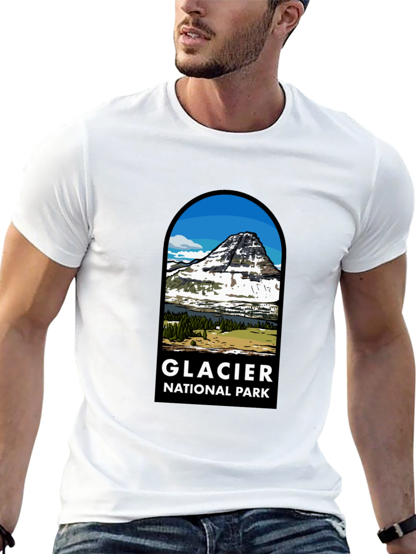 Glacier National Park Black T-Shirt