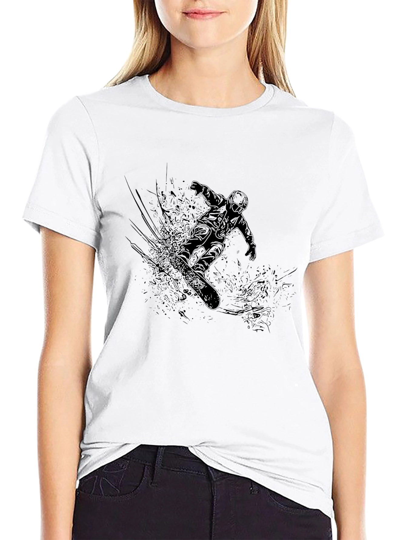 Black Snowboarder Graphic Tee