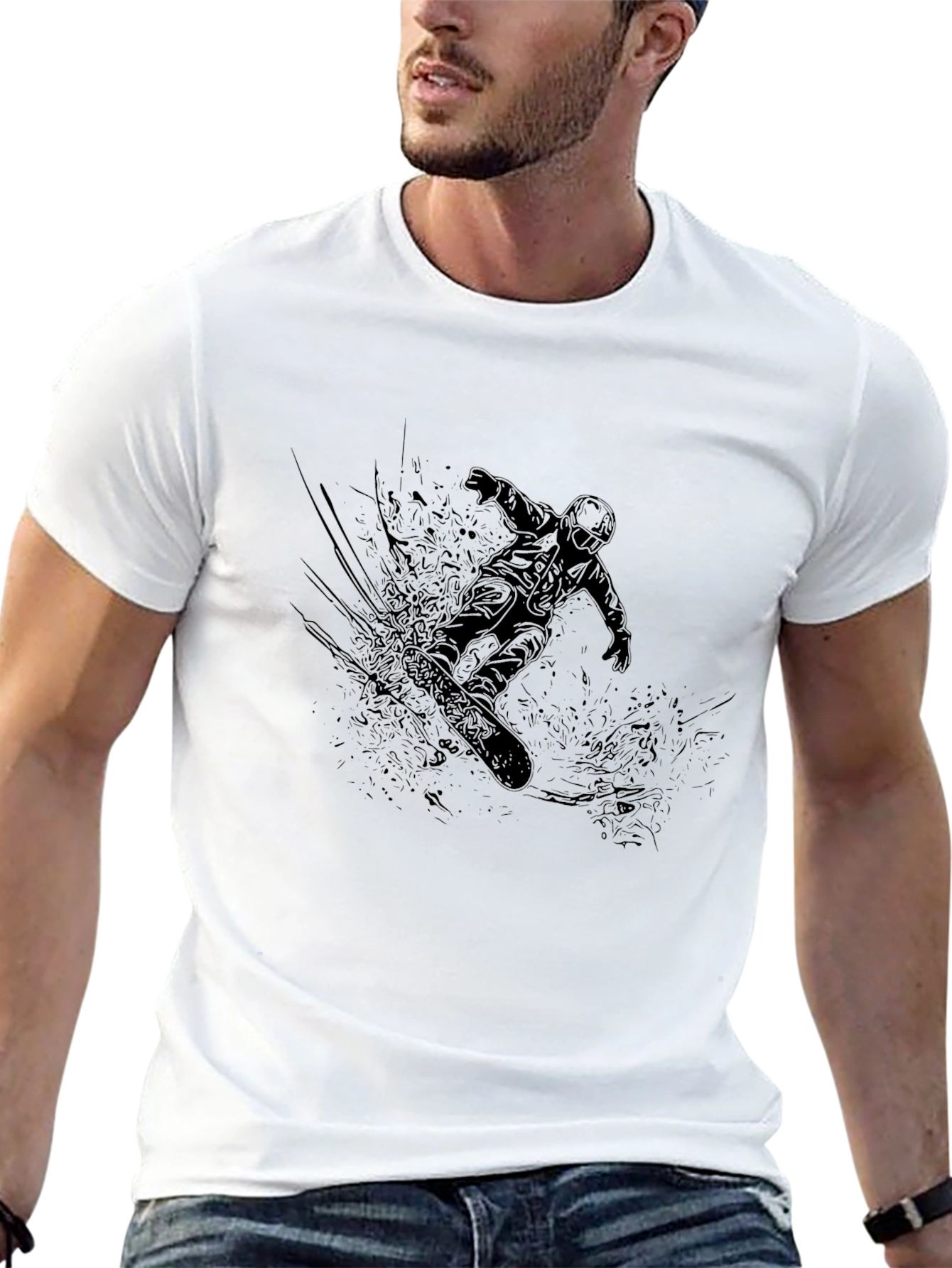 Black Snowboarder Graphic Tee