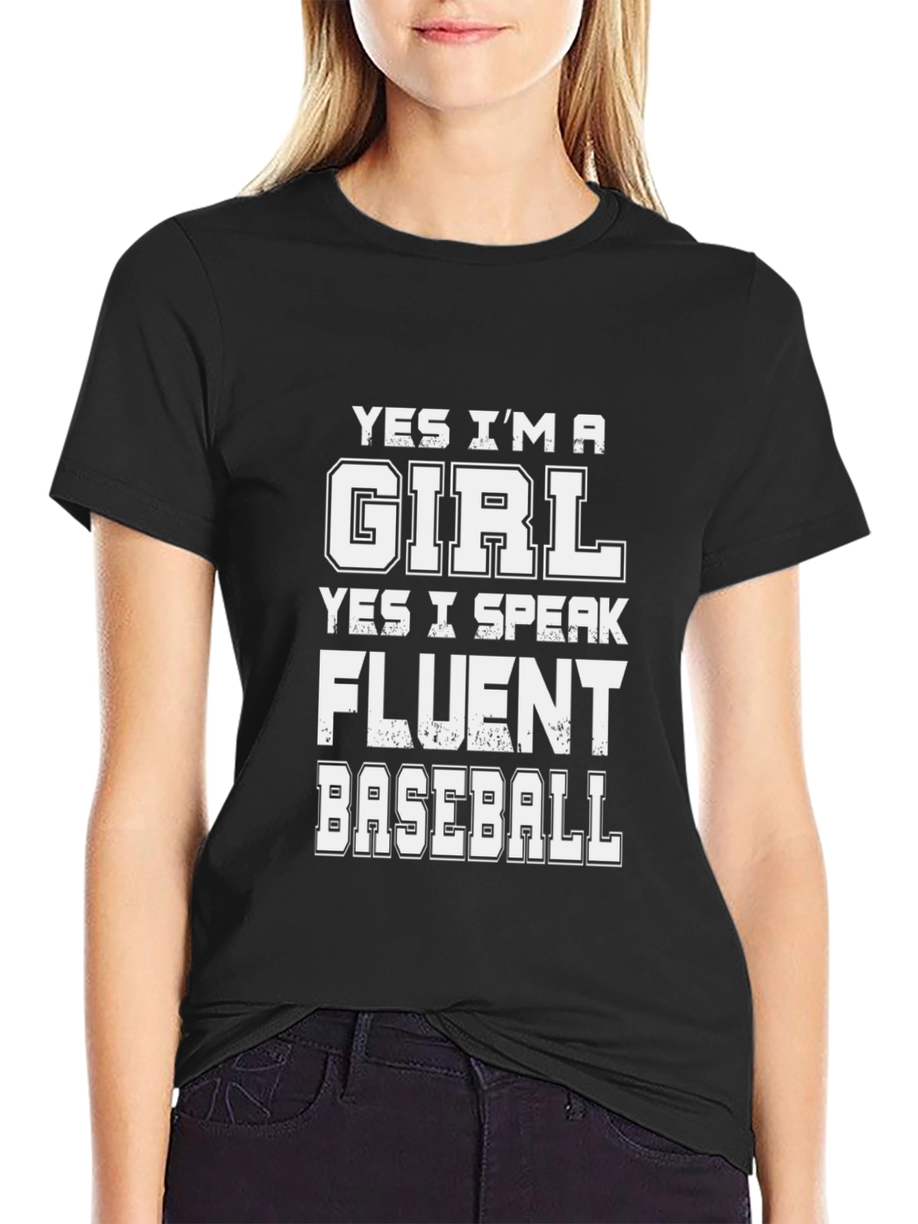 Funny Baseball Girl T-Shirt - Fluent Baseball