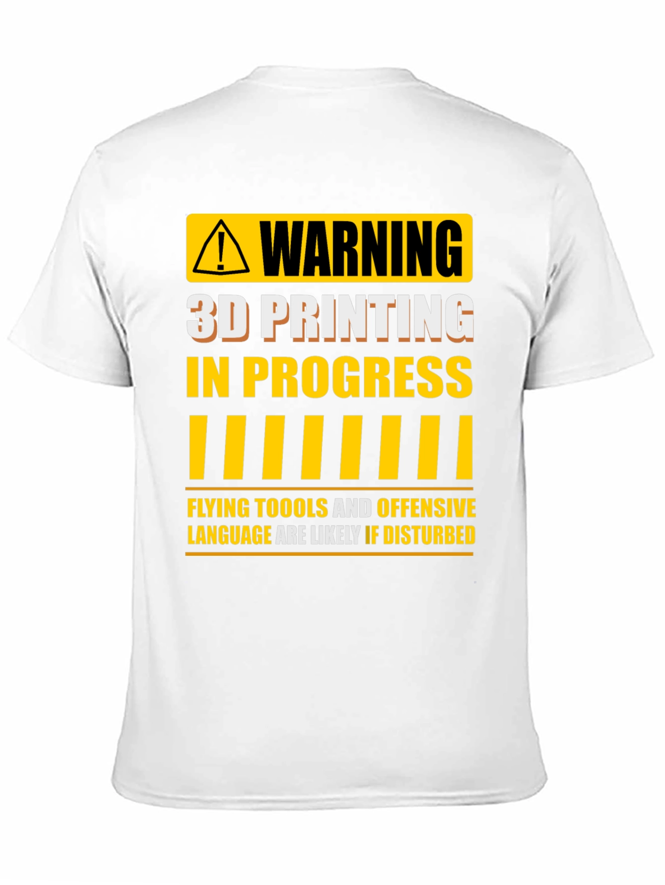 Warning 3D Printing in Progress Mens Black T-Shirt