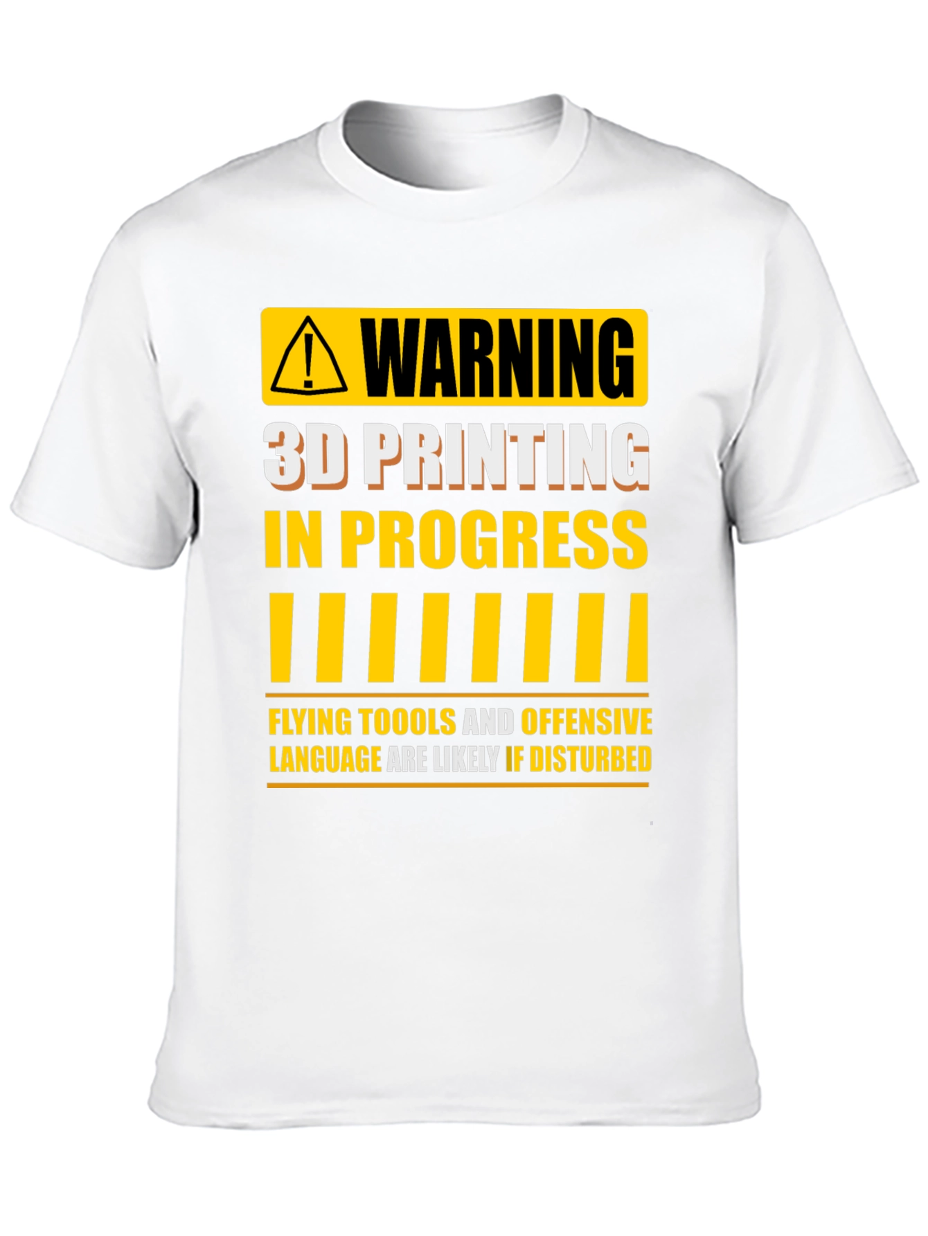 Warning 3D Printing in Progress Mens Black T-Shirt