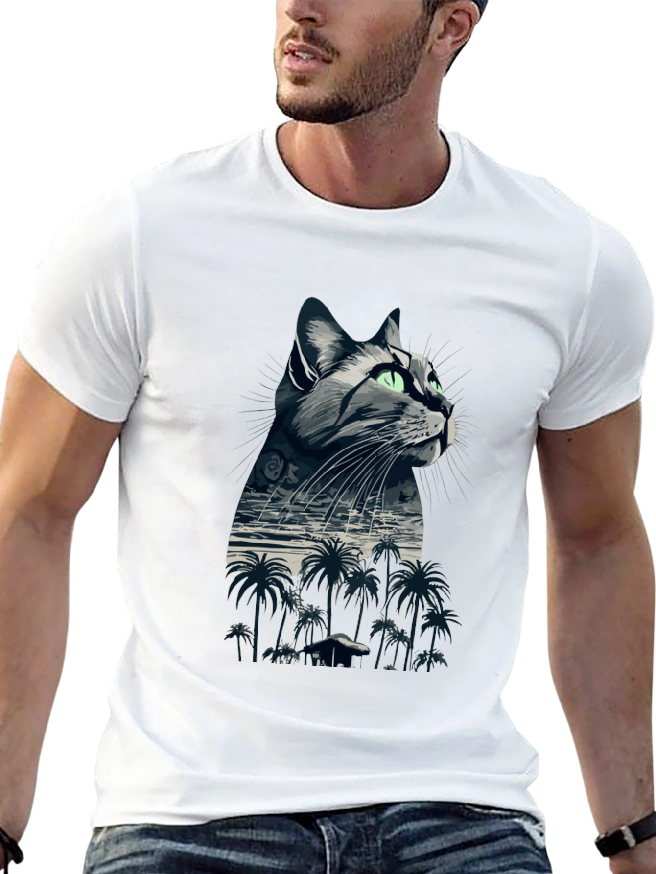Cat Island Graphic Tee - Mens Black T-Shirt