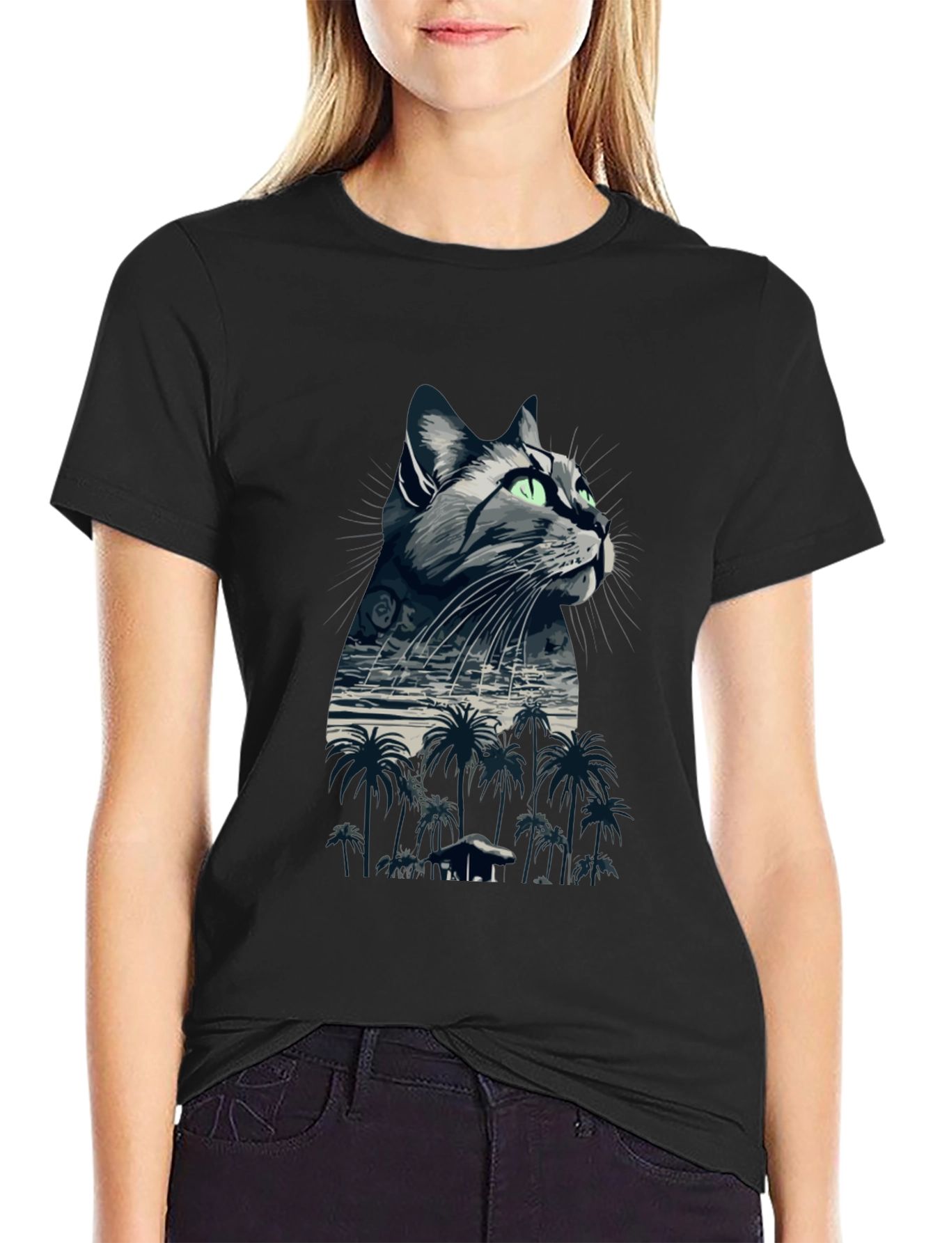 Cat Island Graphic Tee - Mens Black T-Shirt