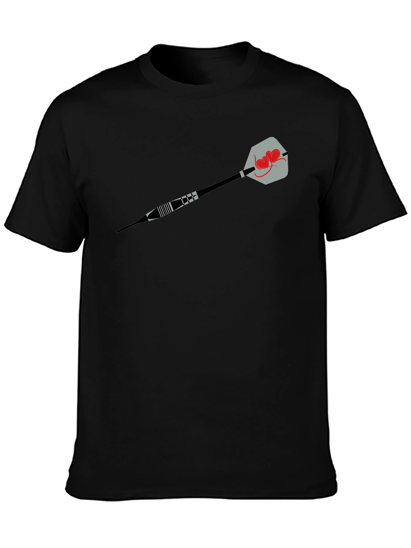 Heart Dart Graphic Tee - Black Cotton Comfort