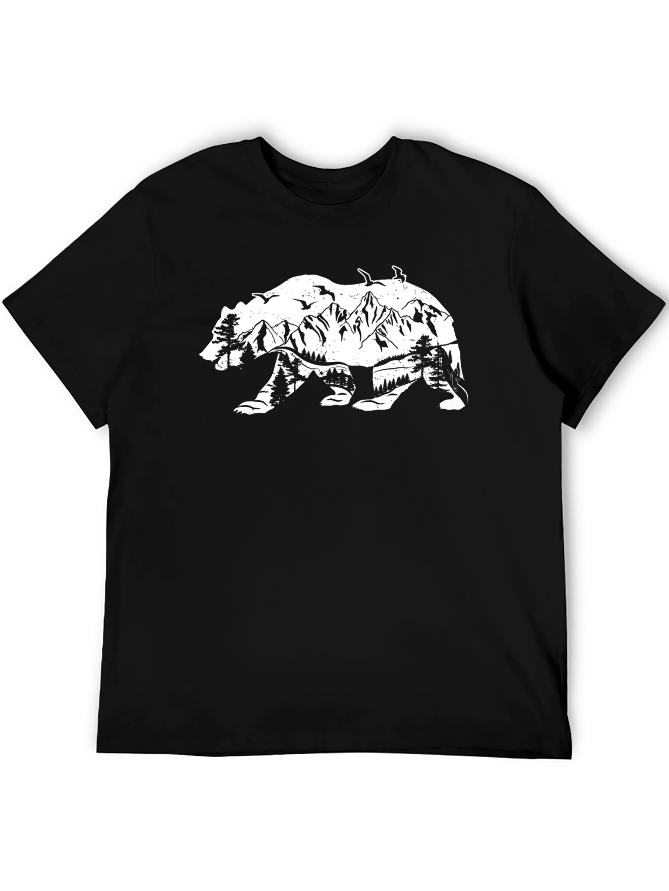 Nature Bear Graphic T-Shirt - Black