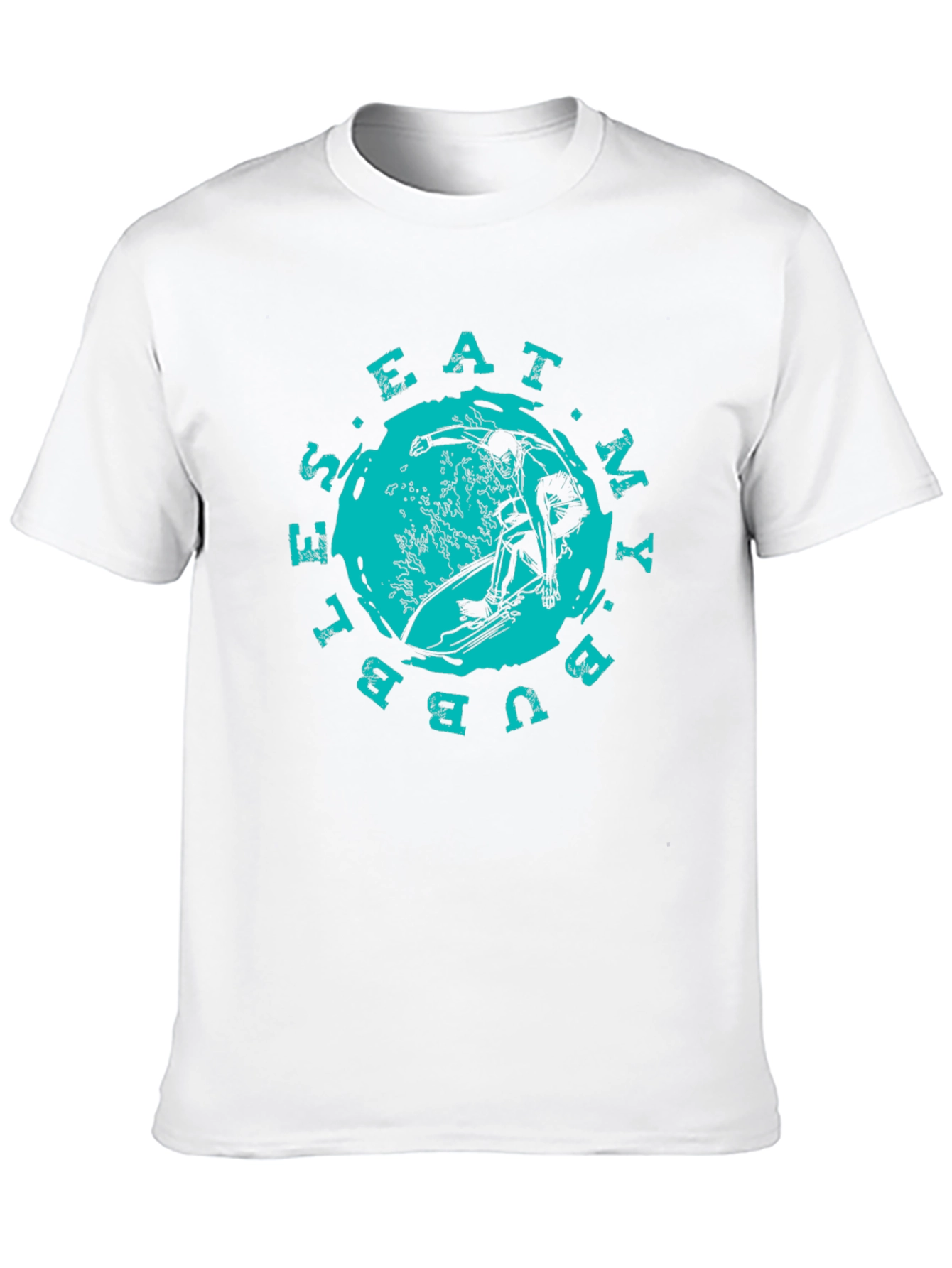 Eat My Bubbles Surfer Graphic Black T-Shirt