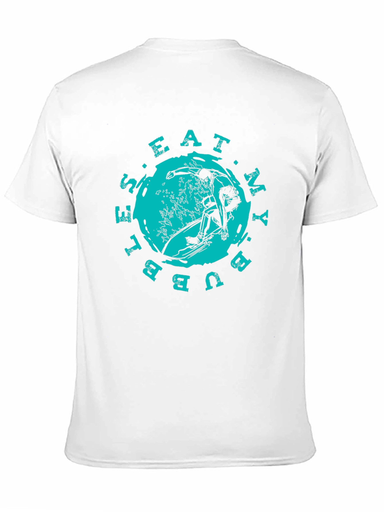 Eat My Bubbles Surfer Graphic Black T-Shirt