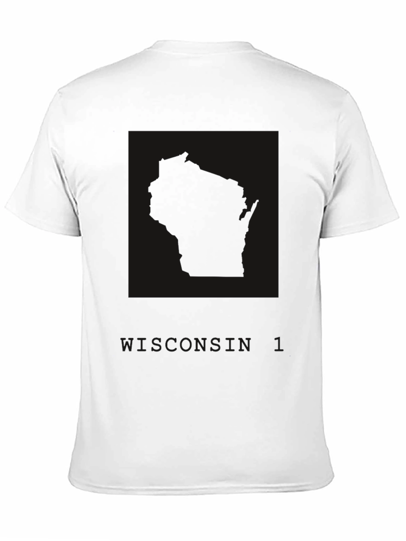 Black Graphic Tee - Wisconsin State Outline