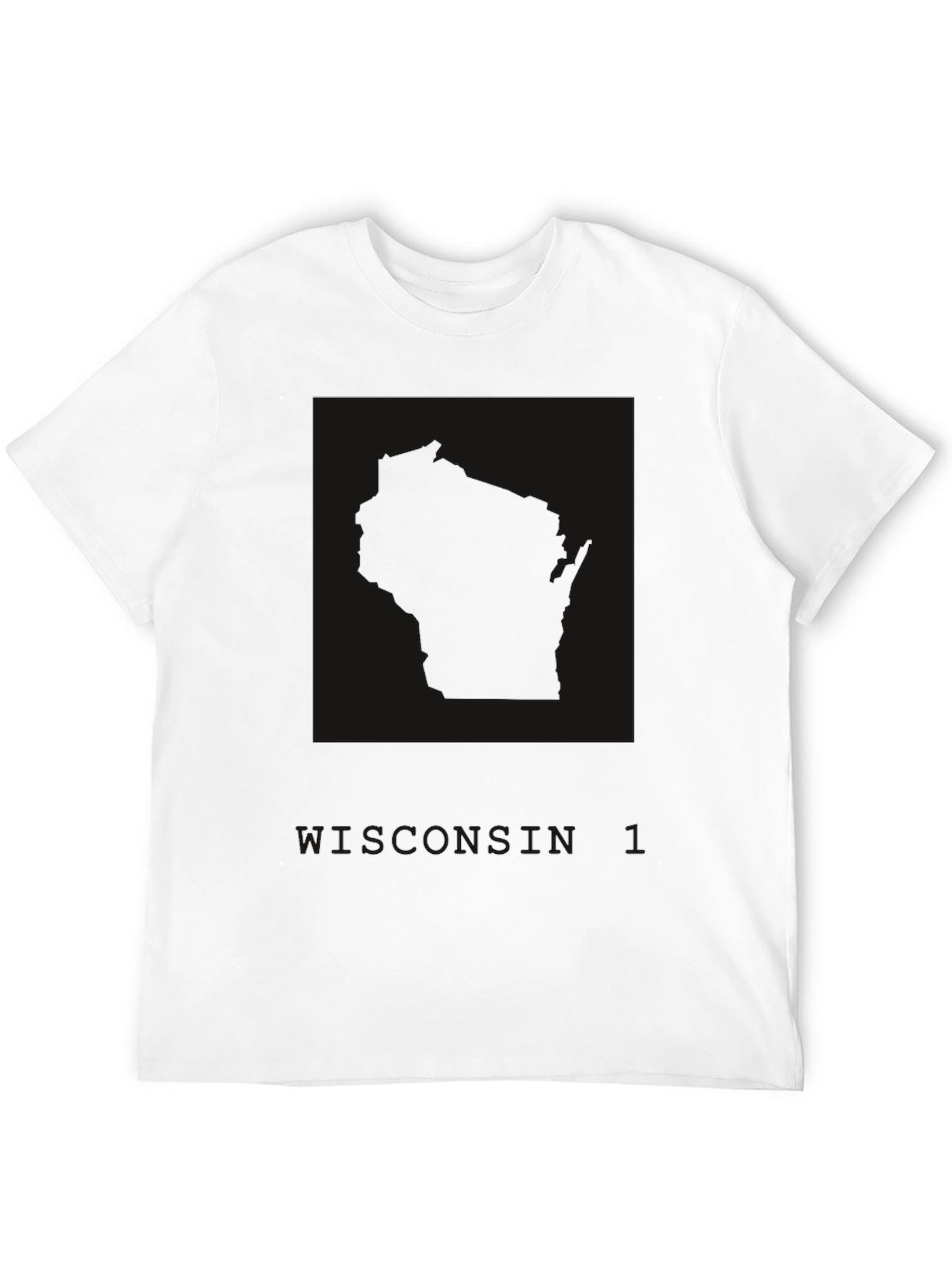 Black Graphic Tee - Wisconsin State Outline