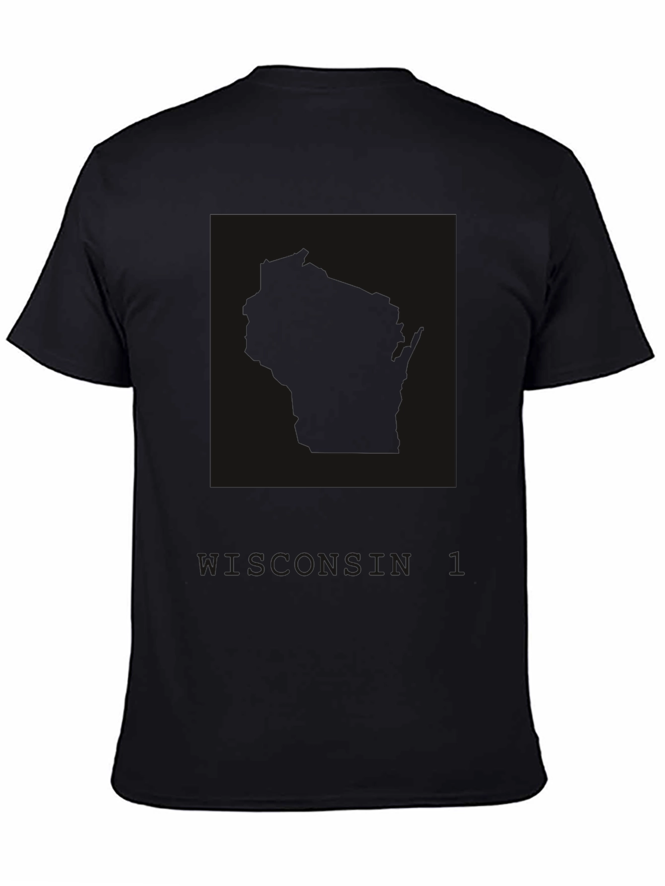 Black Graphic Tee - Wisconsin State Outline