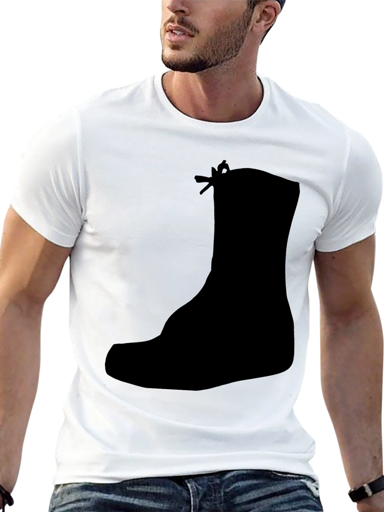 Black Boot Graphic Tee - Mens Casual Style