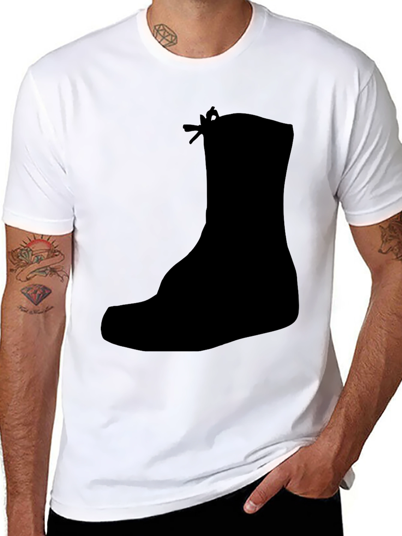 Black Boot Graphic Tee - Mens Casual Style