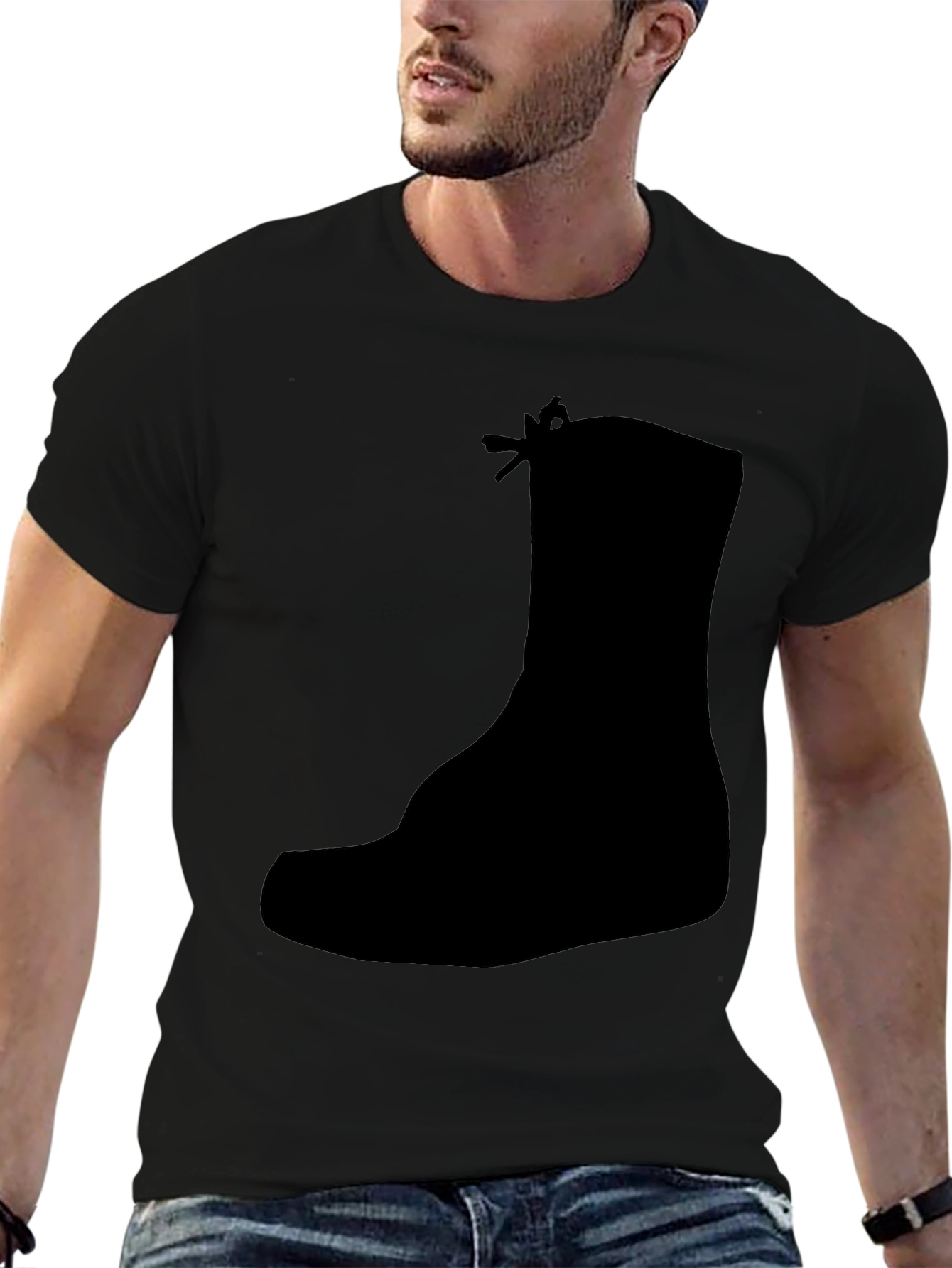 Black Boot Graphic Tee - Mens Casual Style