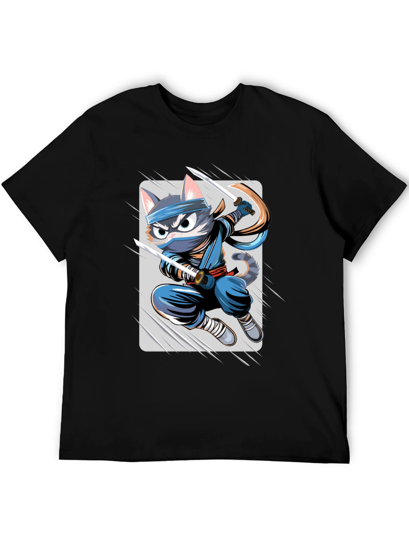 Ninja Cat T-Shirt - Unique Cartoon Graphic Tee
