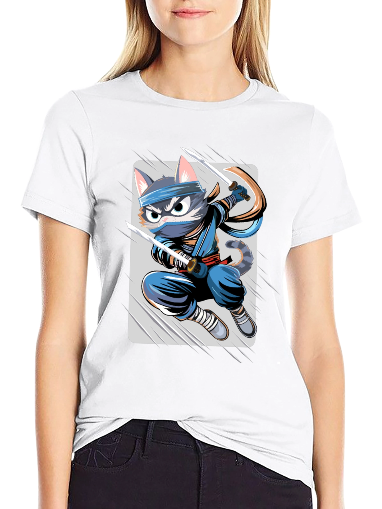 Ninja Cat T-Shirt - Unique Cartoon Graphic Tee