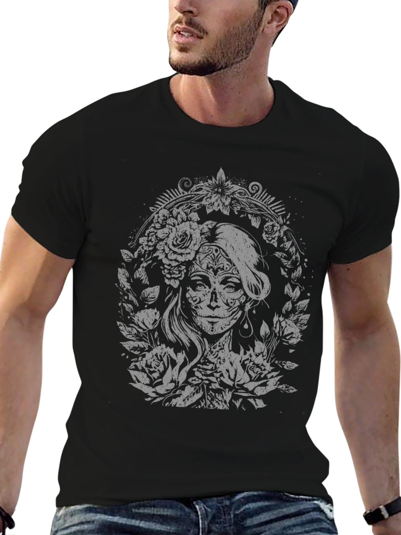 Day of the Dead Graphic T-Shirt - Black