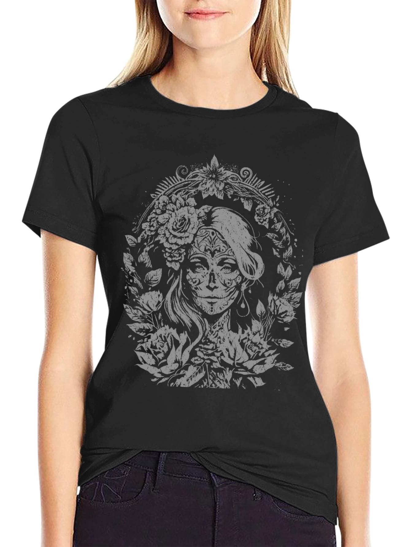 Day of the Dead Graphic T-Shirt - Black