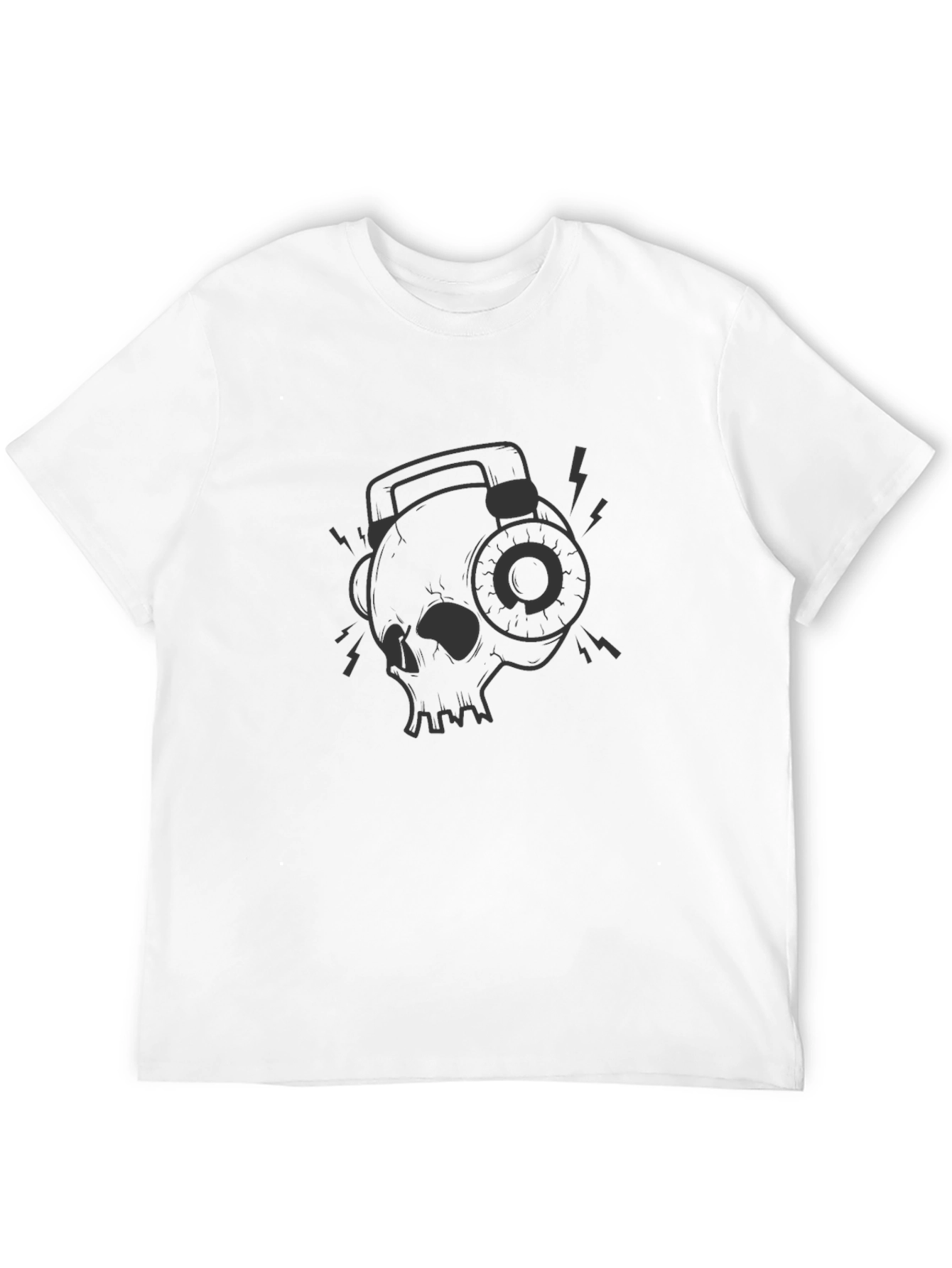 Skull Headphones Graphic T-Shirt - Cool Casual Style