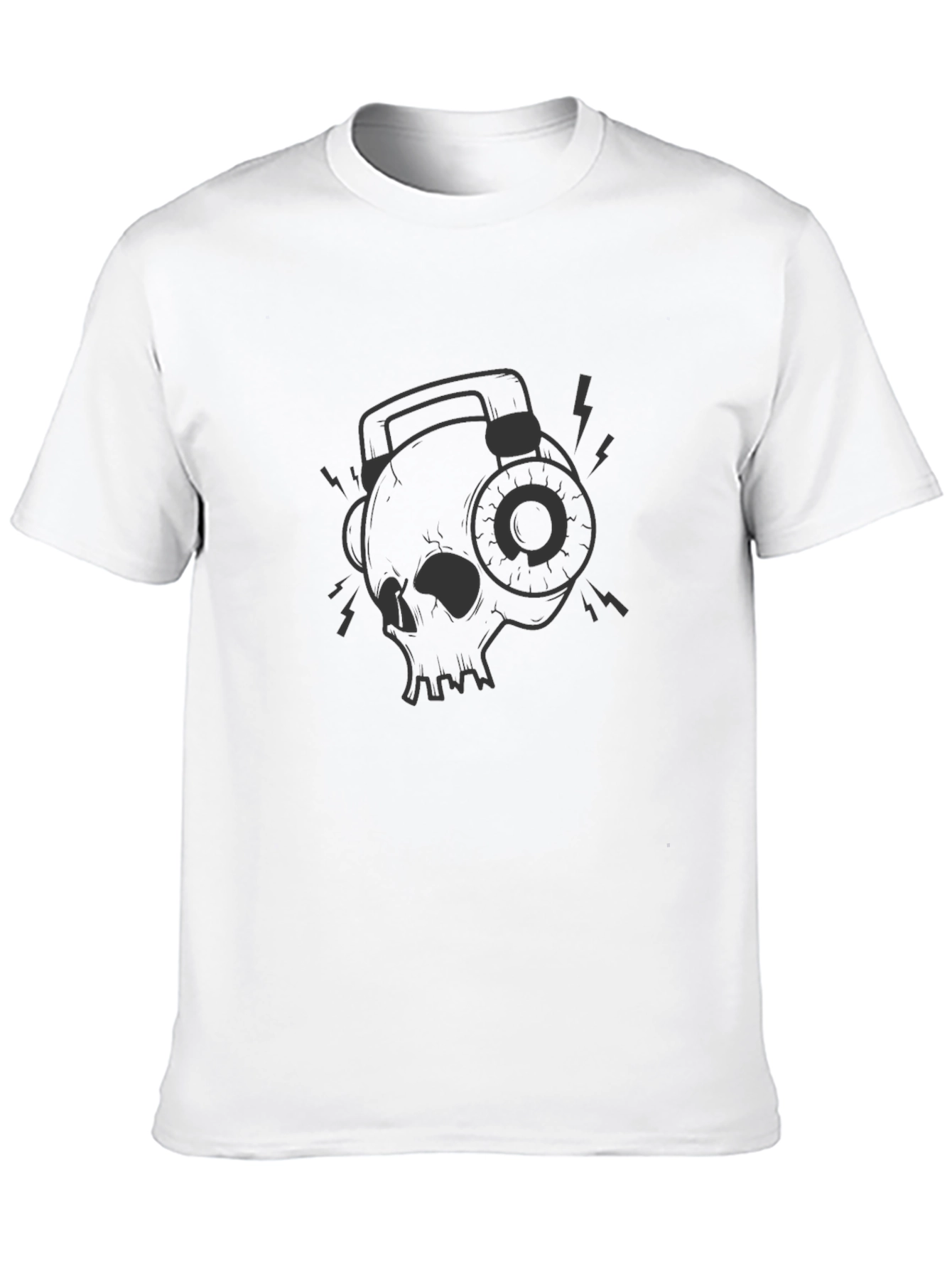 Skull Headphones Graphic T-Shirt - Cool Casual Style