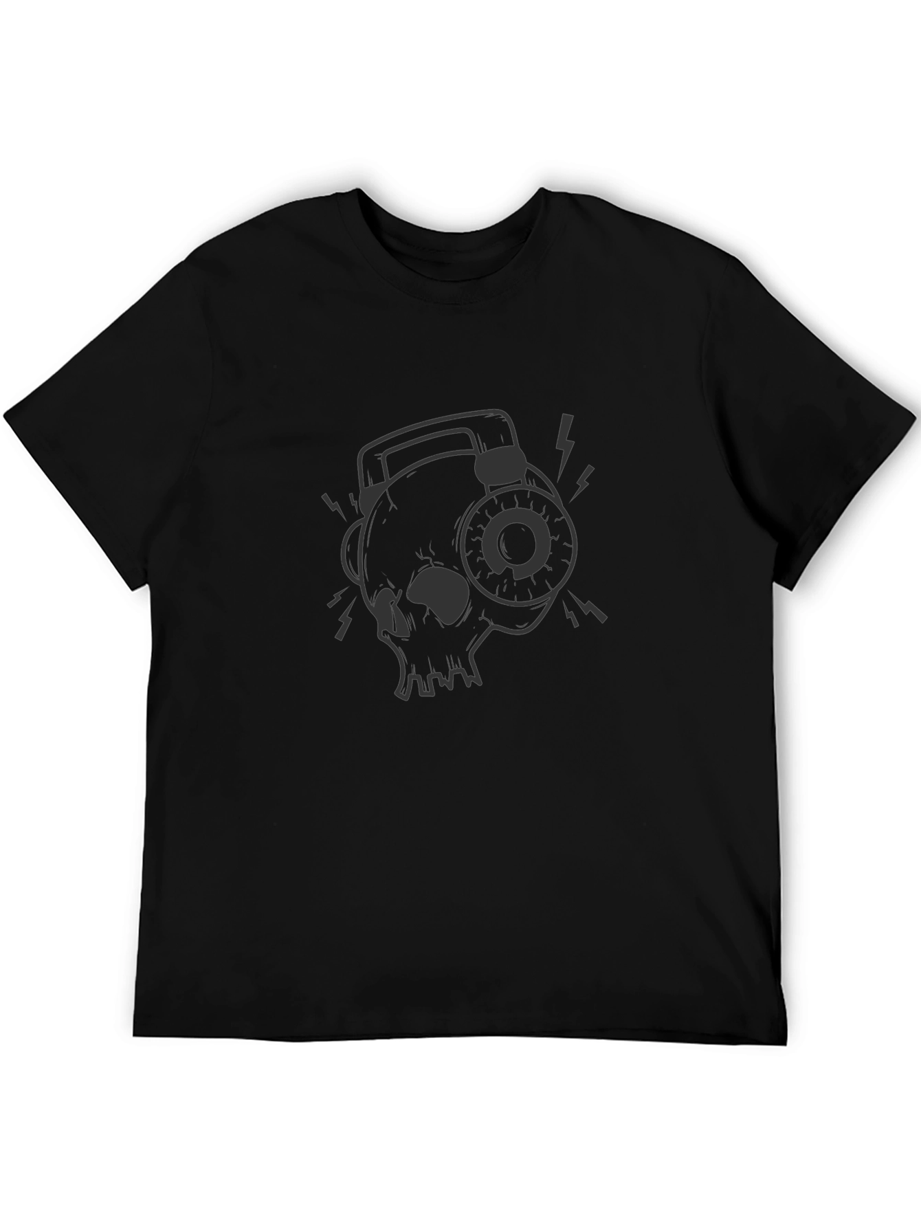Skull Headphones Graphic T-Shirt - Cool Casual Style
