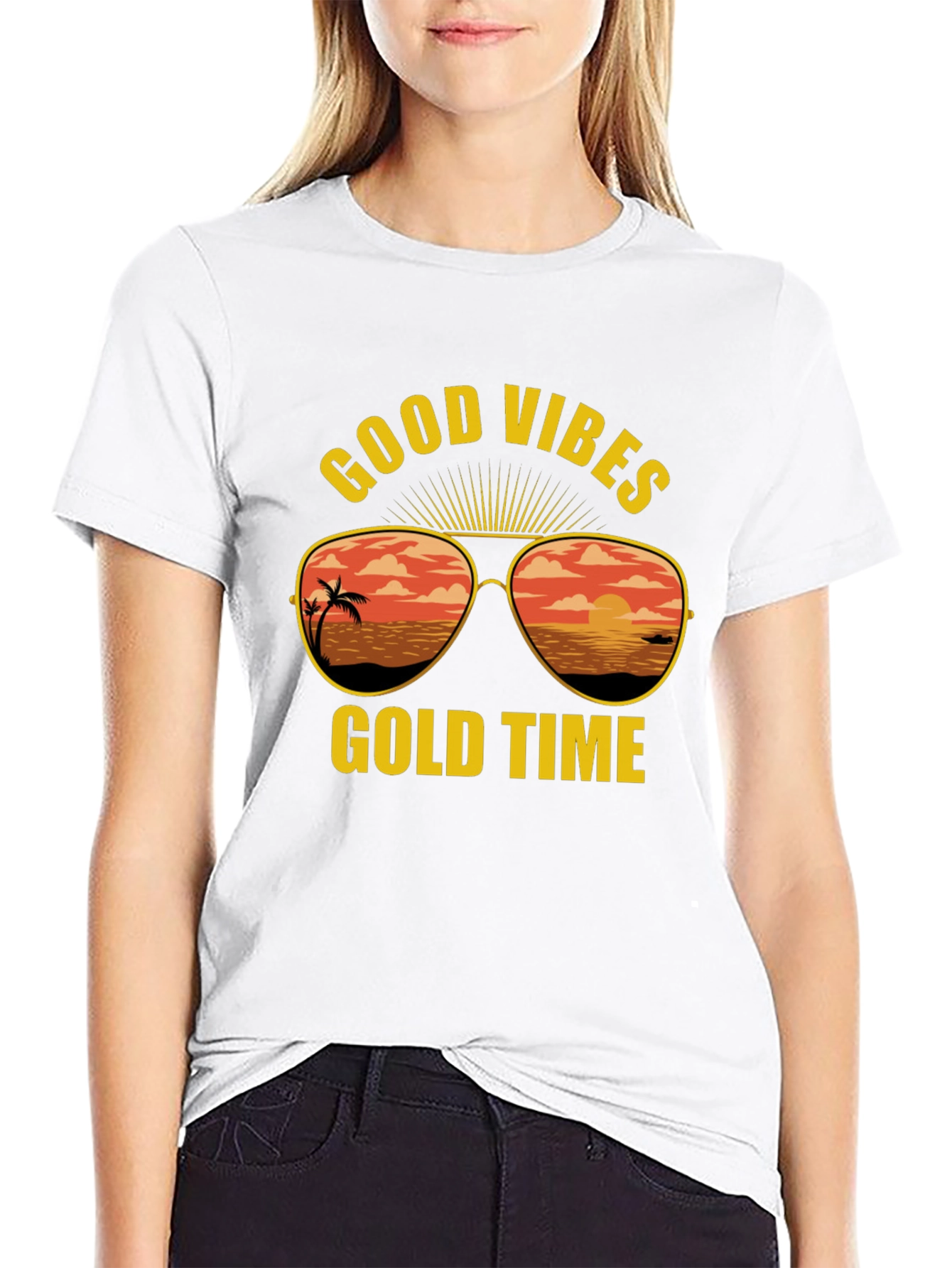 Good Vibes Gold Time Graphic T-Shirt