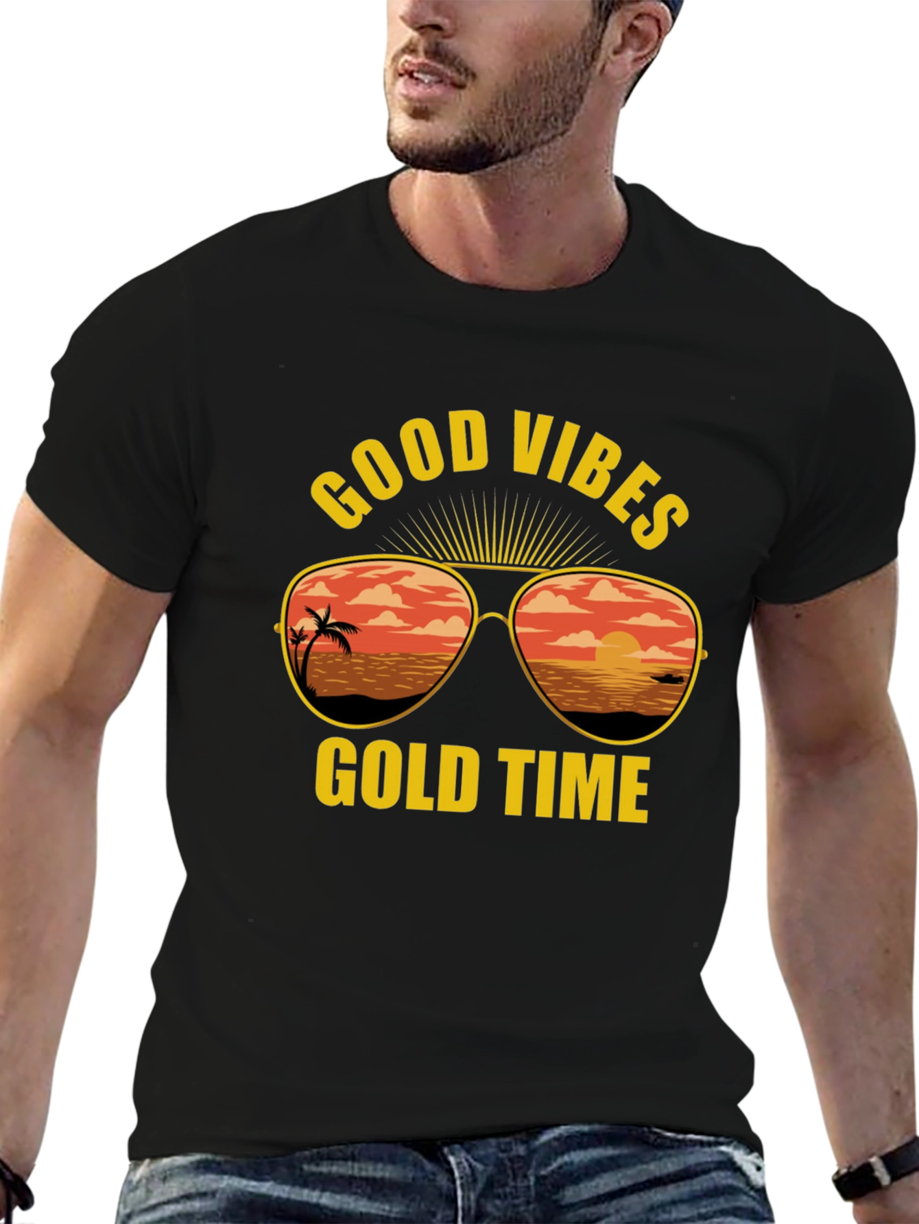 Good Vibes Gold Time Graphic T-Shirt