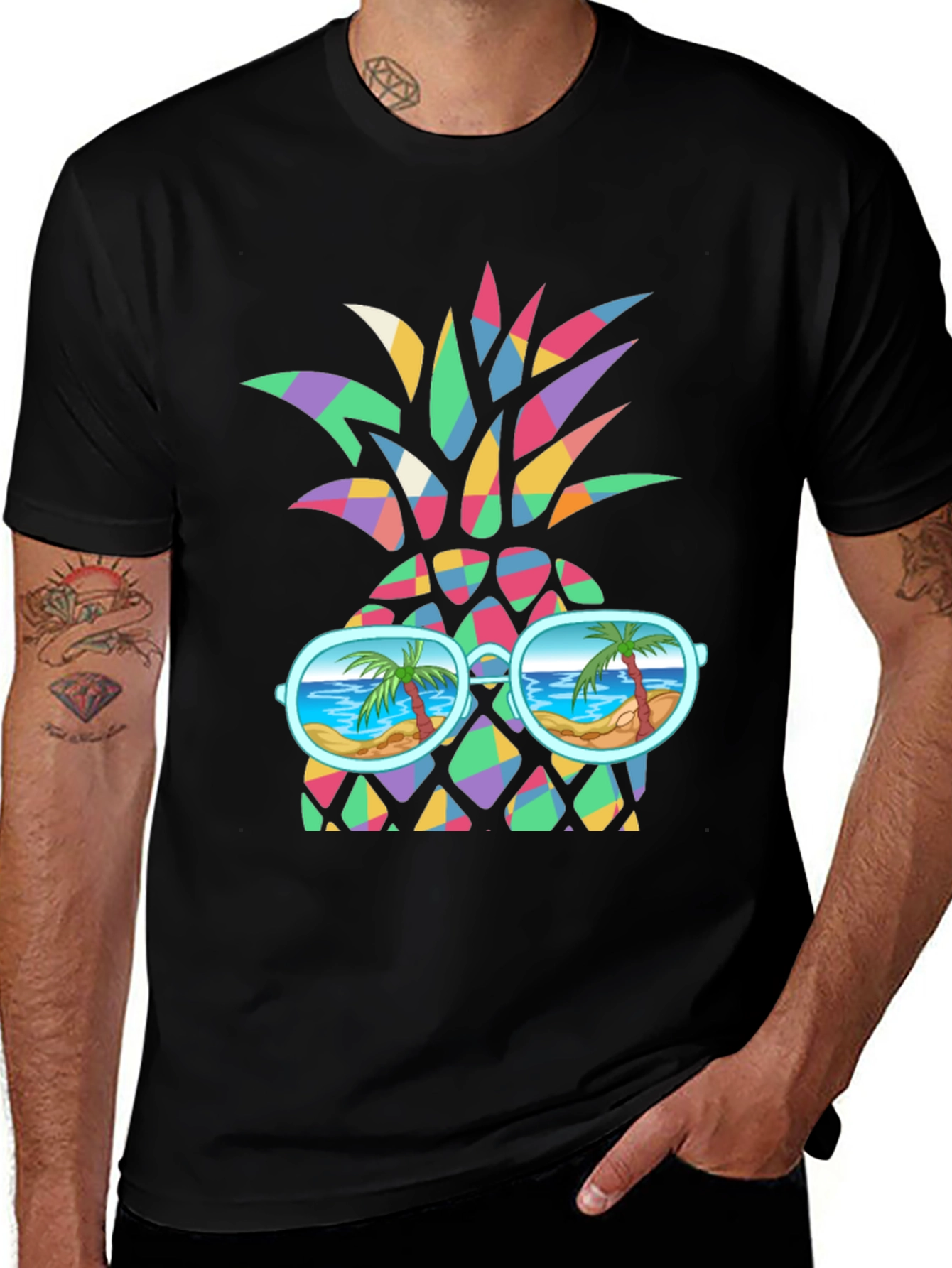 Funky Pineapple Sunglasses Graphic Tee