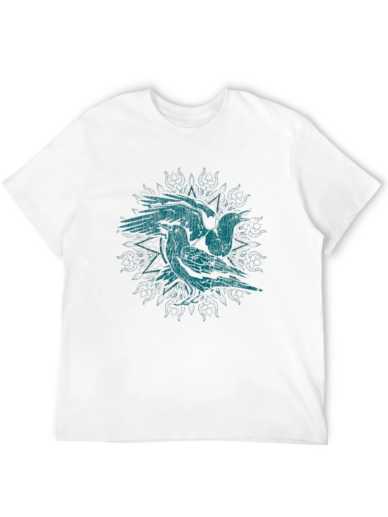 Raven Graphic T-Shirt - Distressed Design