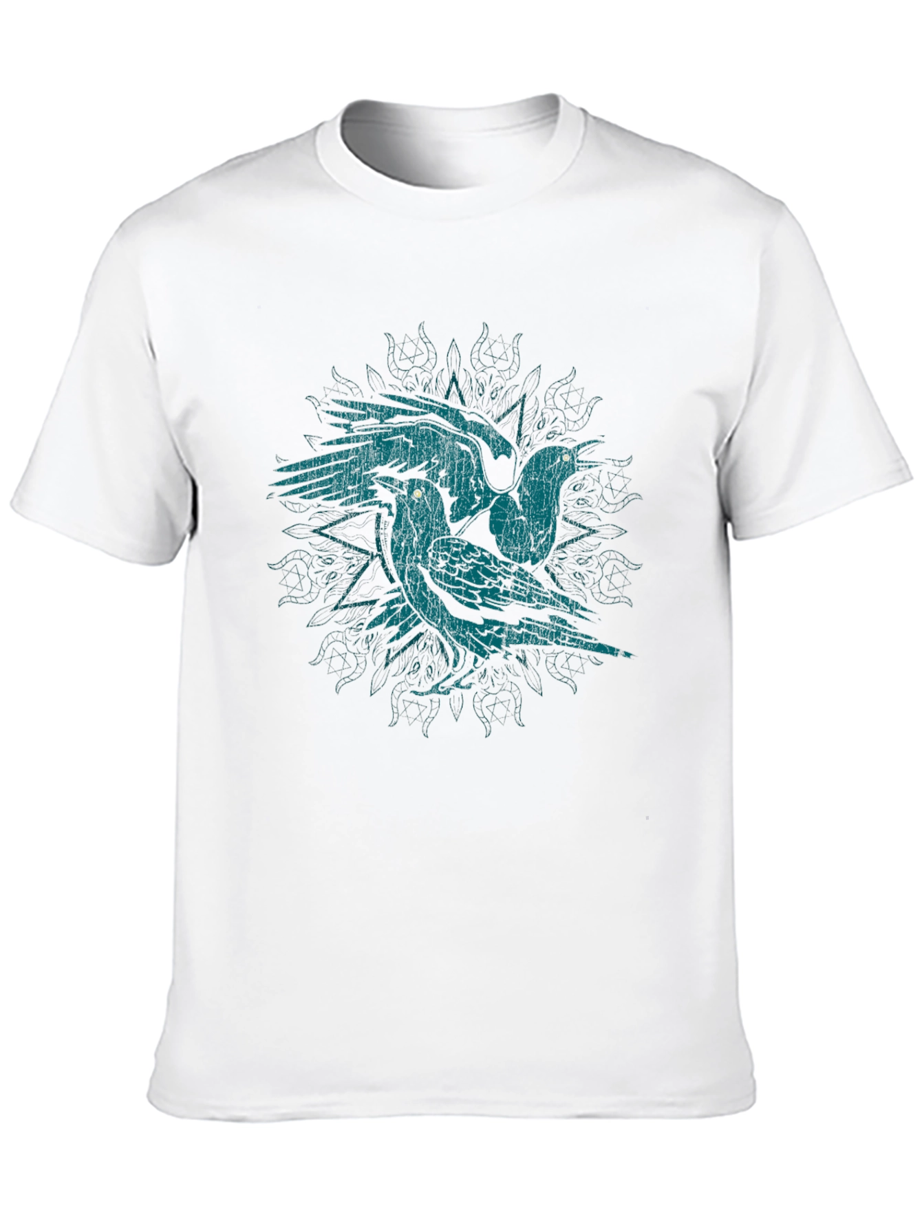Raven Graphic T-Shirt - Distressed Design