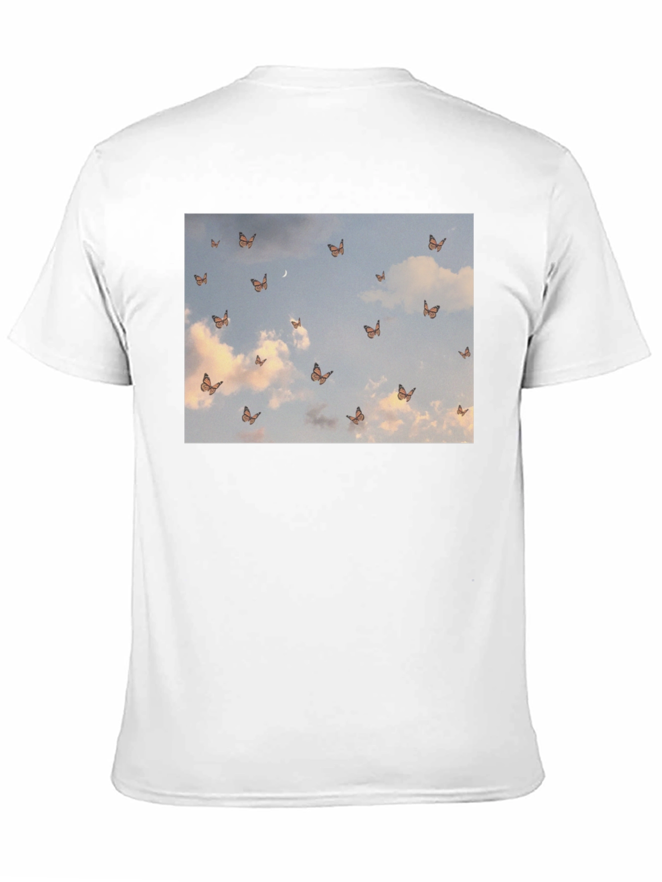 Butterfly Sky Graphic Black T-Shirt