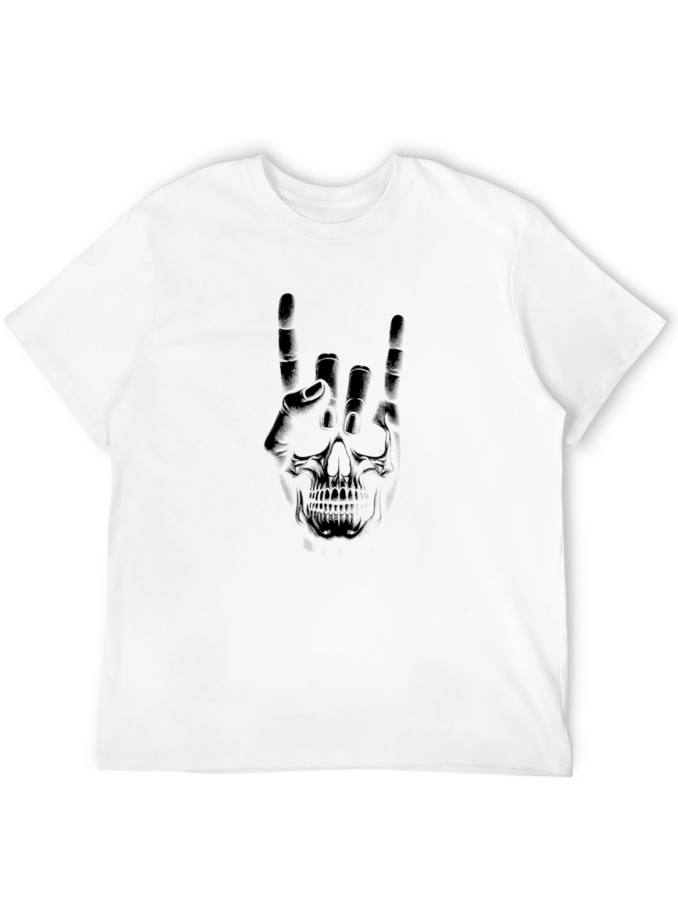 Rock On Skull Graphic Black T-Shirt