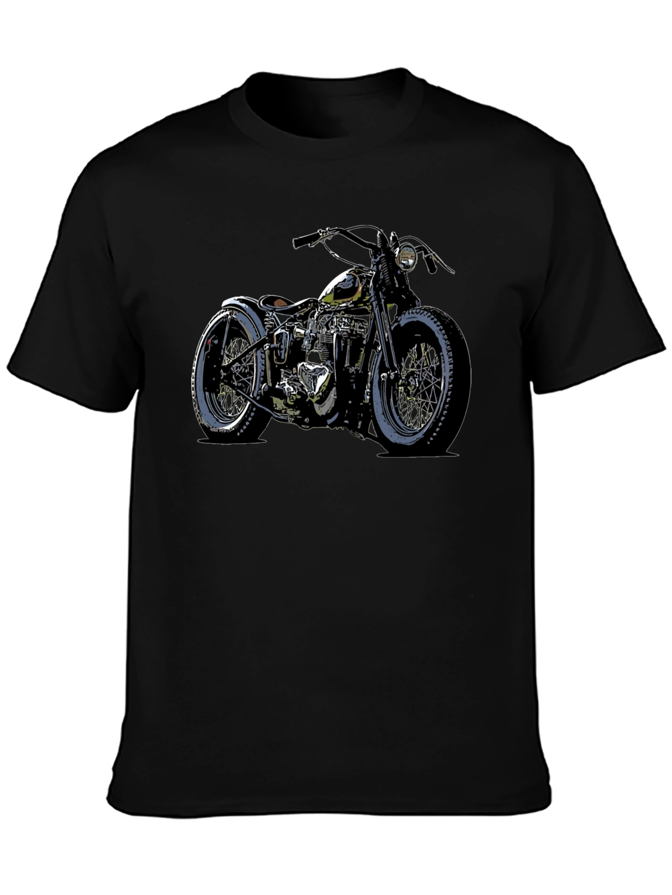 Motorcycle Graphic T-Shirt - Black Mens Fashion