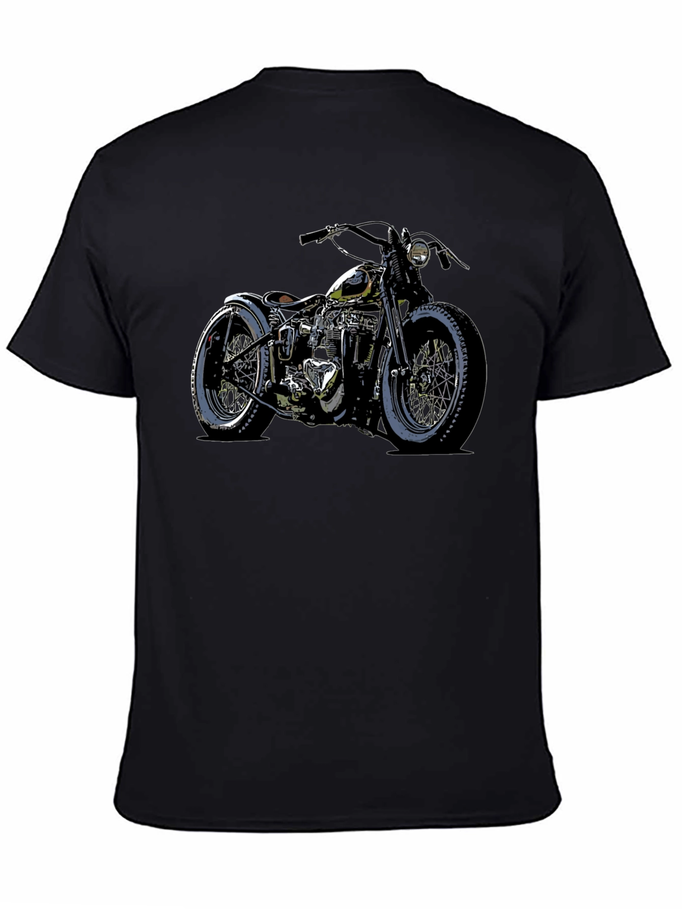 Motorcycle Graphic T-Shirt - Black Mens Fashion