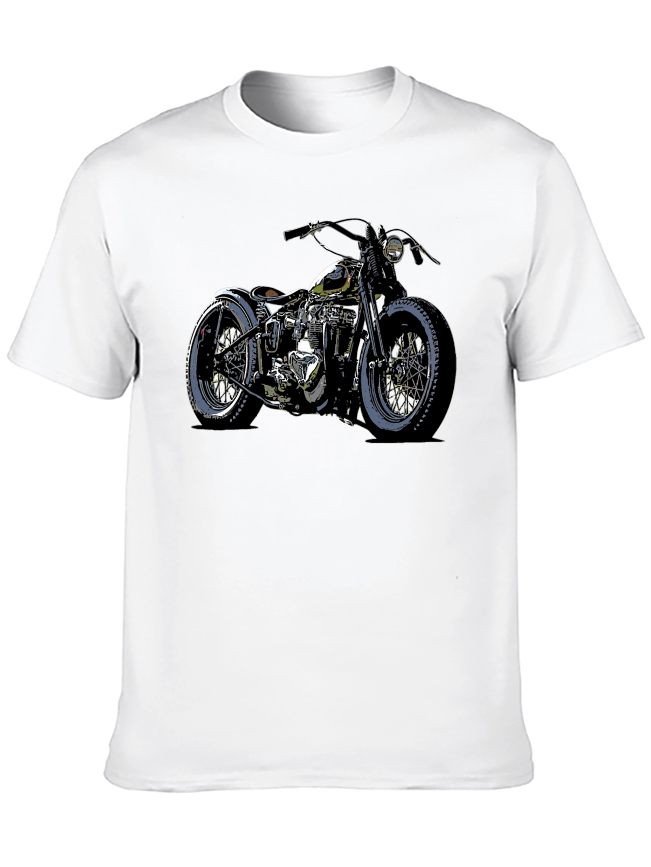 Motorcycle Graphic T-Shirt - Black Mens Fashion